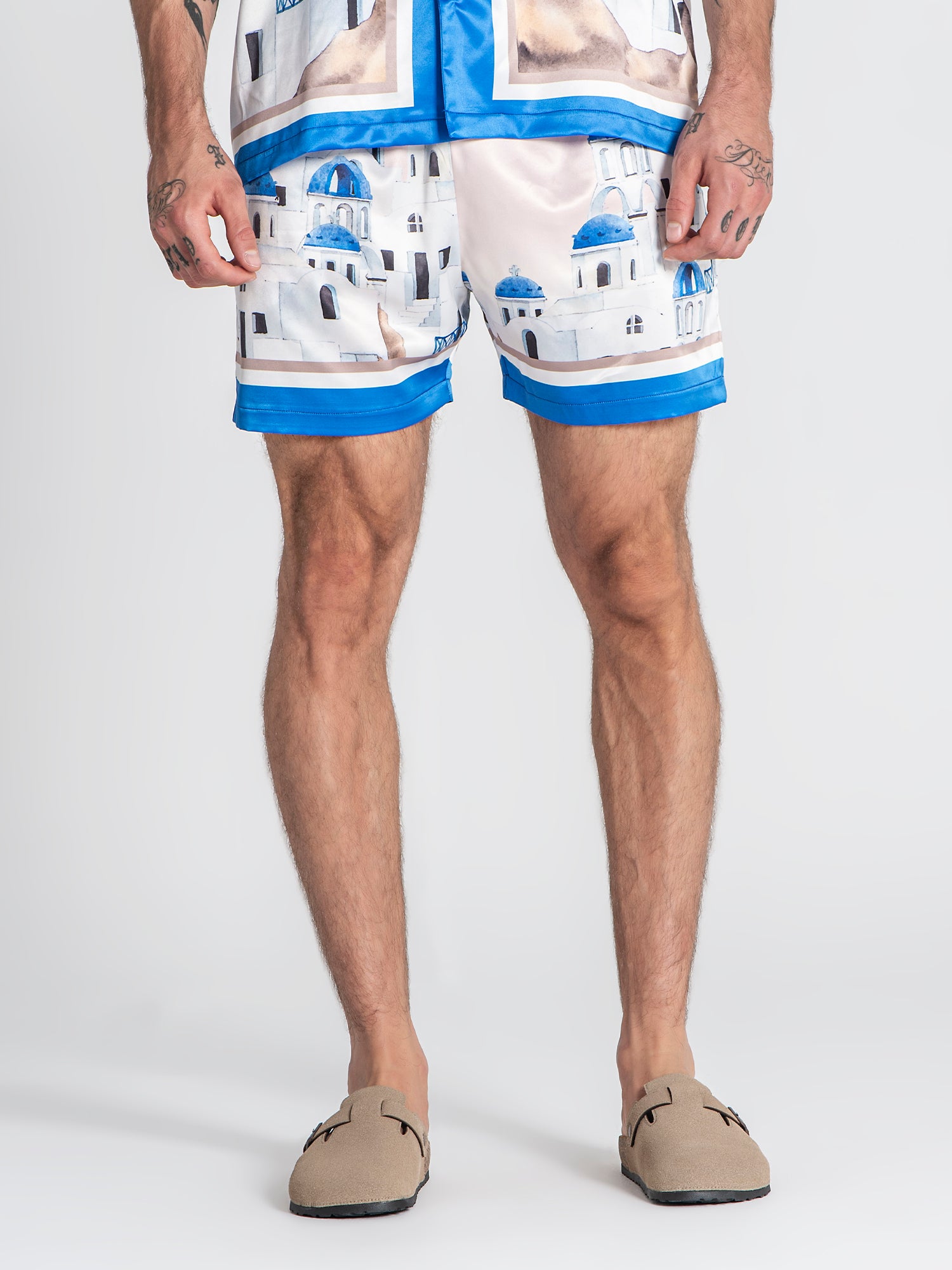 Multicolor Le Voyage Satin Shorts