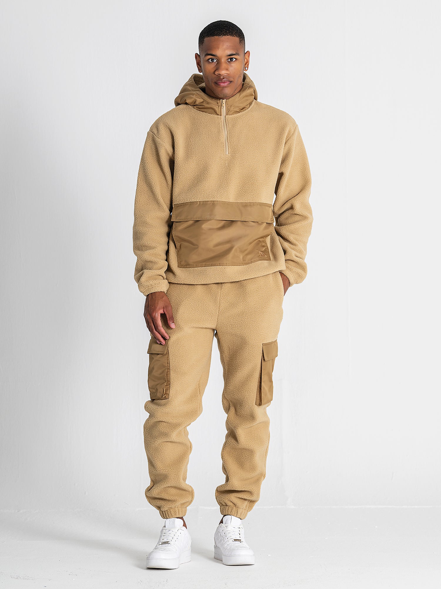 hoodies / Camel Cargo Sherpa Hoodie