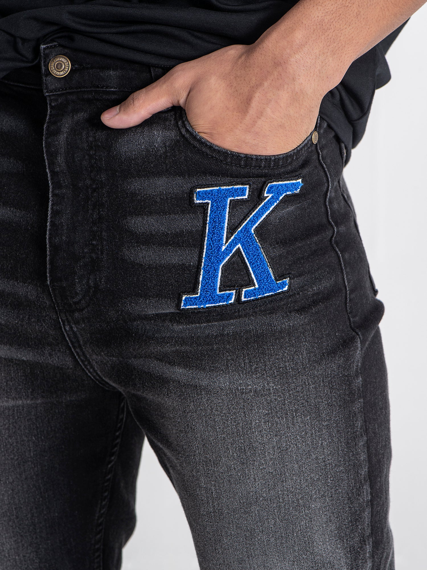 jeans / Black Collage Patch Jeans