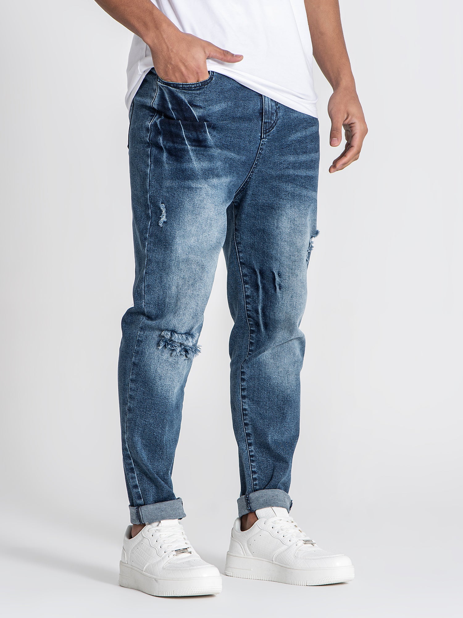 jeans / Dark Blue Scratch Jeans