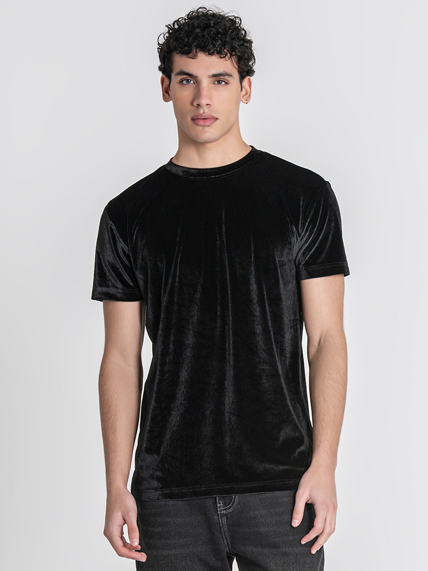 Black GK Tape Velvet Tee
