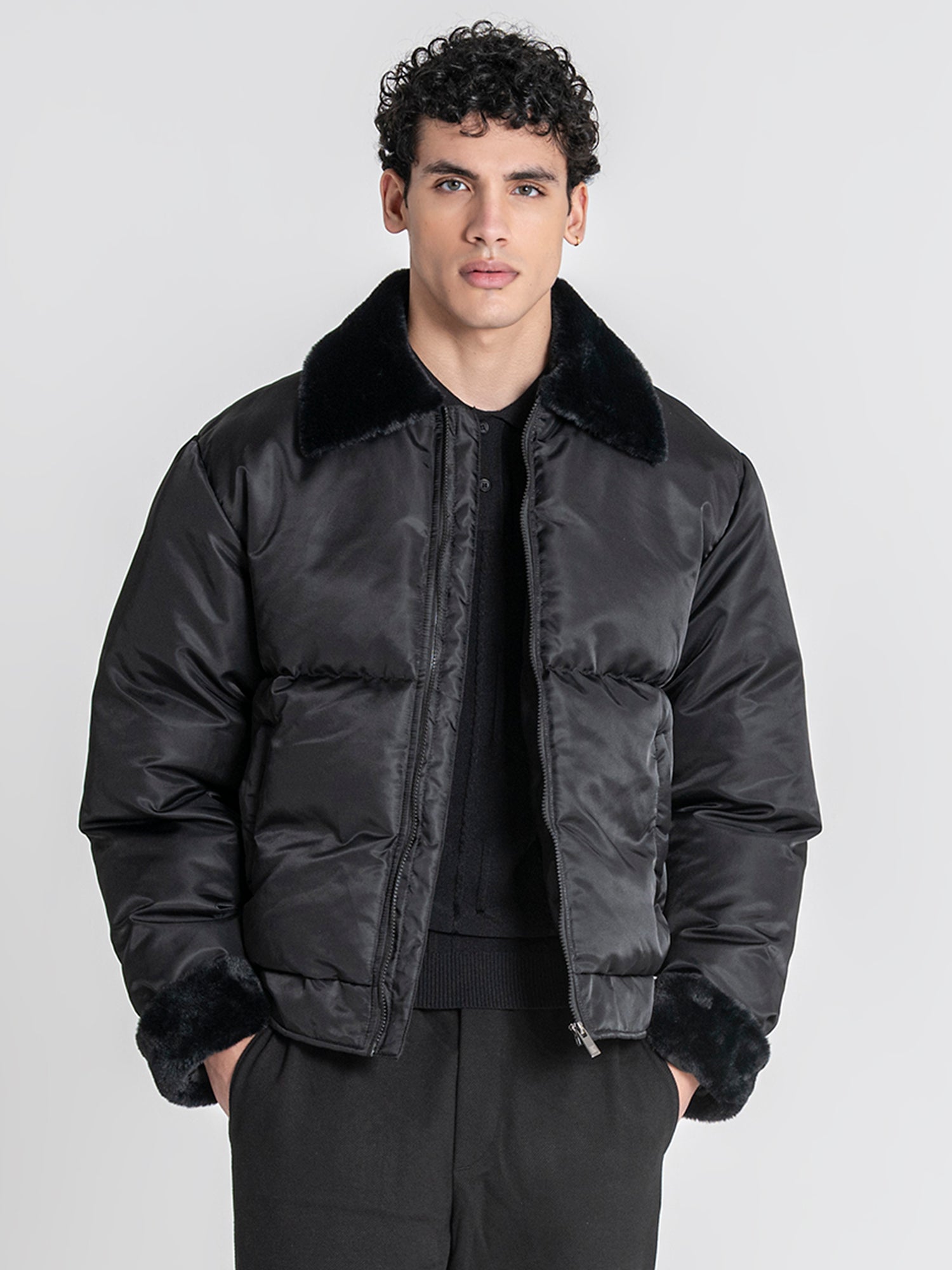 Black GG Puffer Jacket