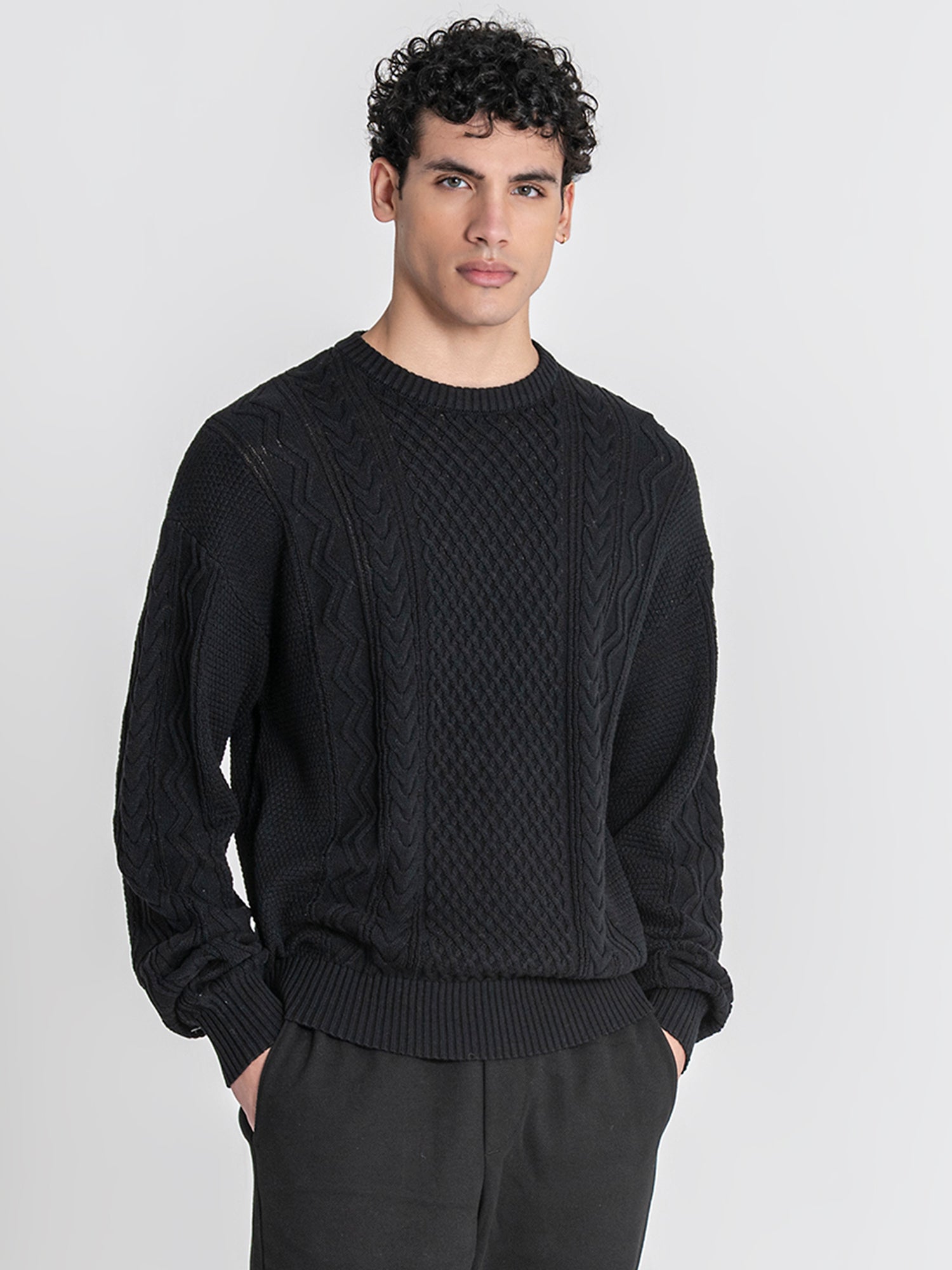 Black Cable Knit Sweater
