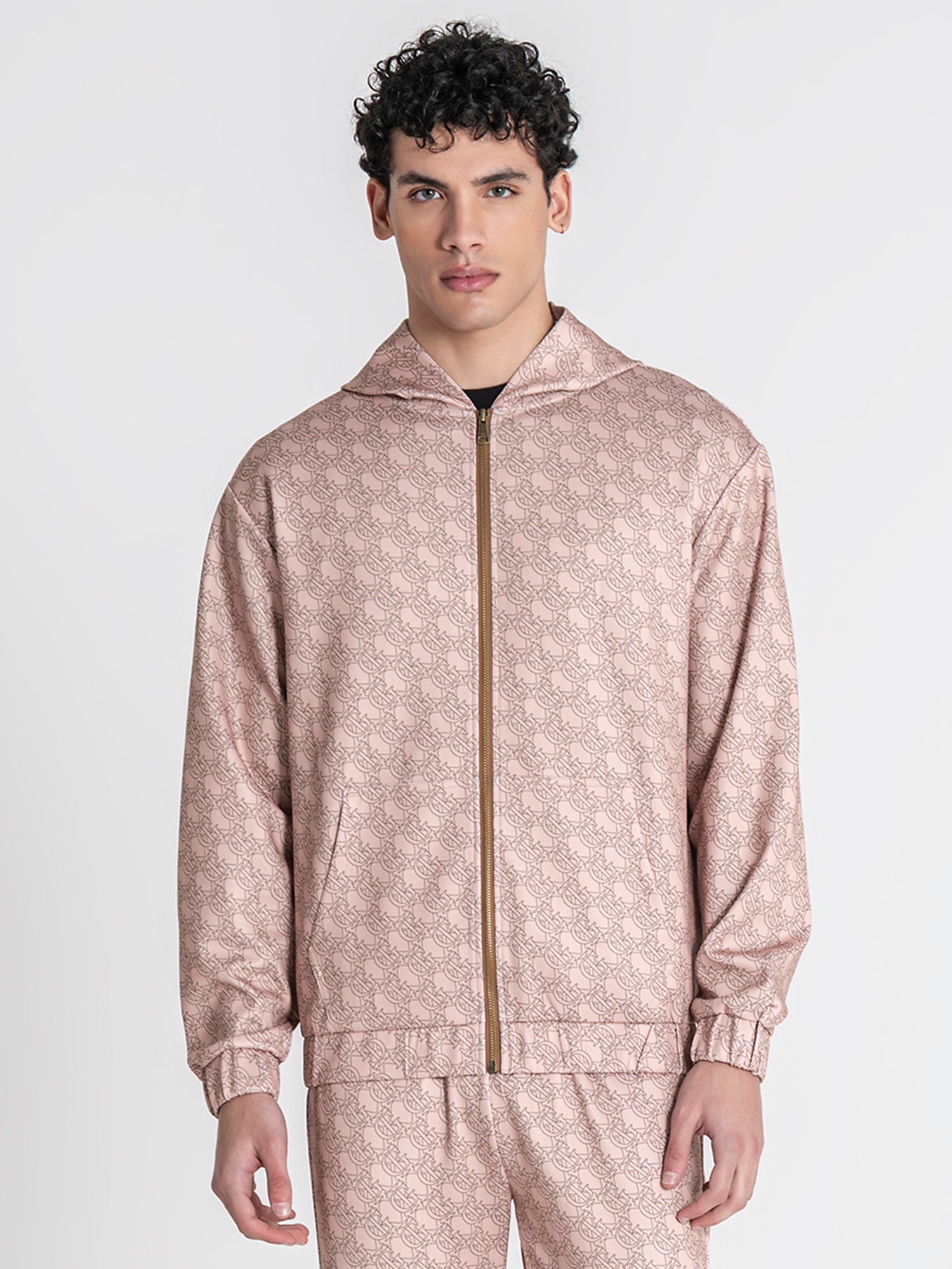 Beige GK Tape Hoodie Jacket