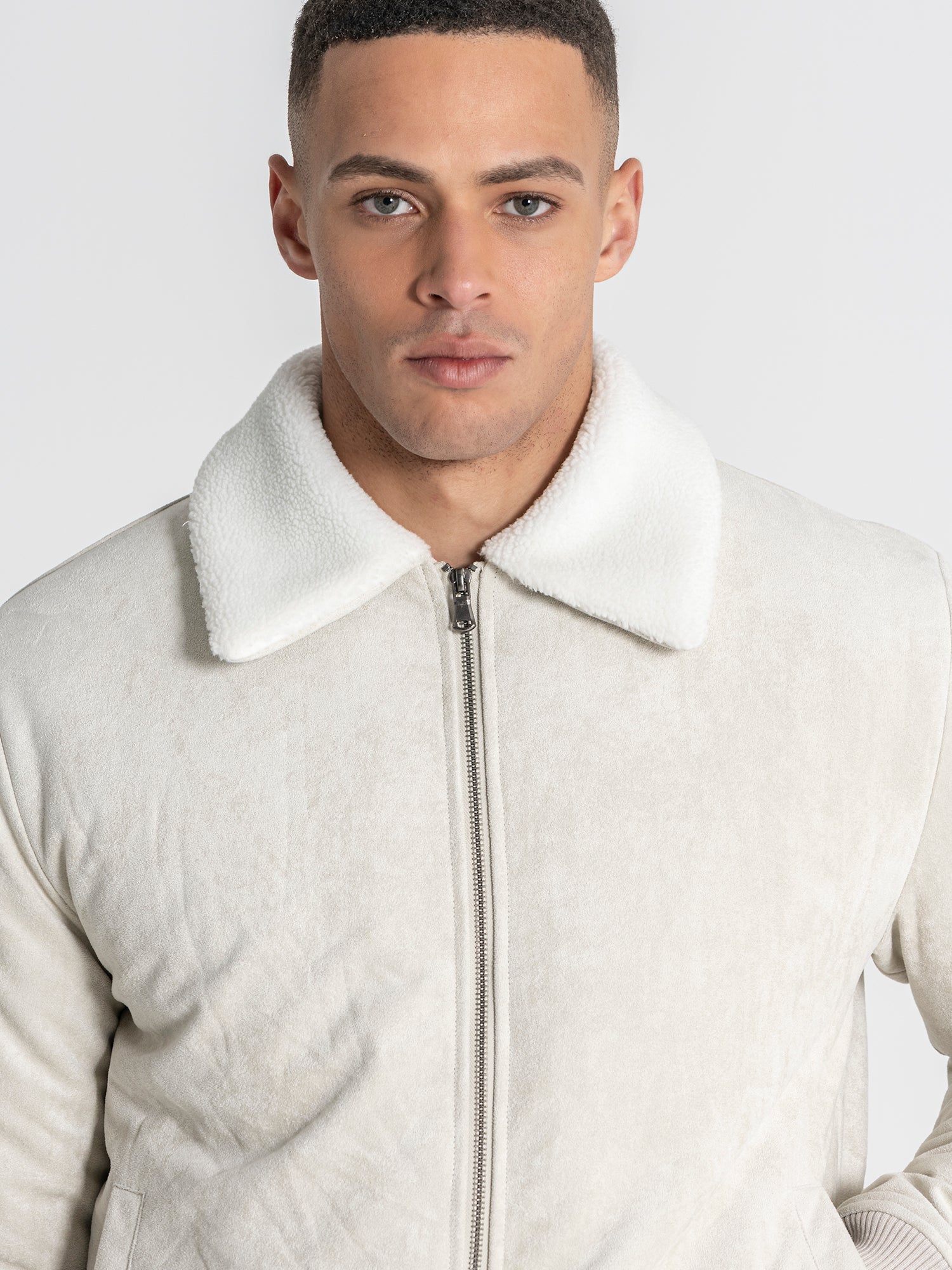 White Timeless Aviator Jacket