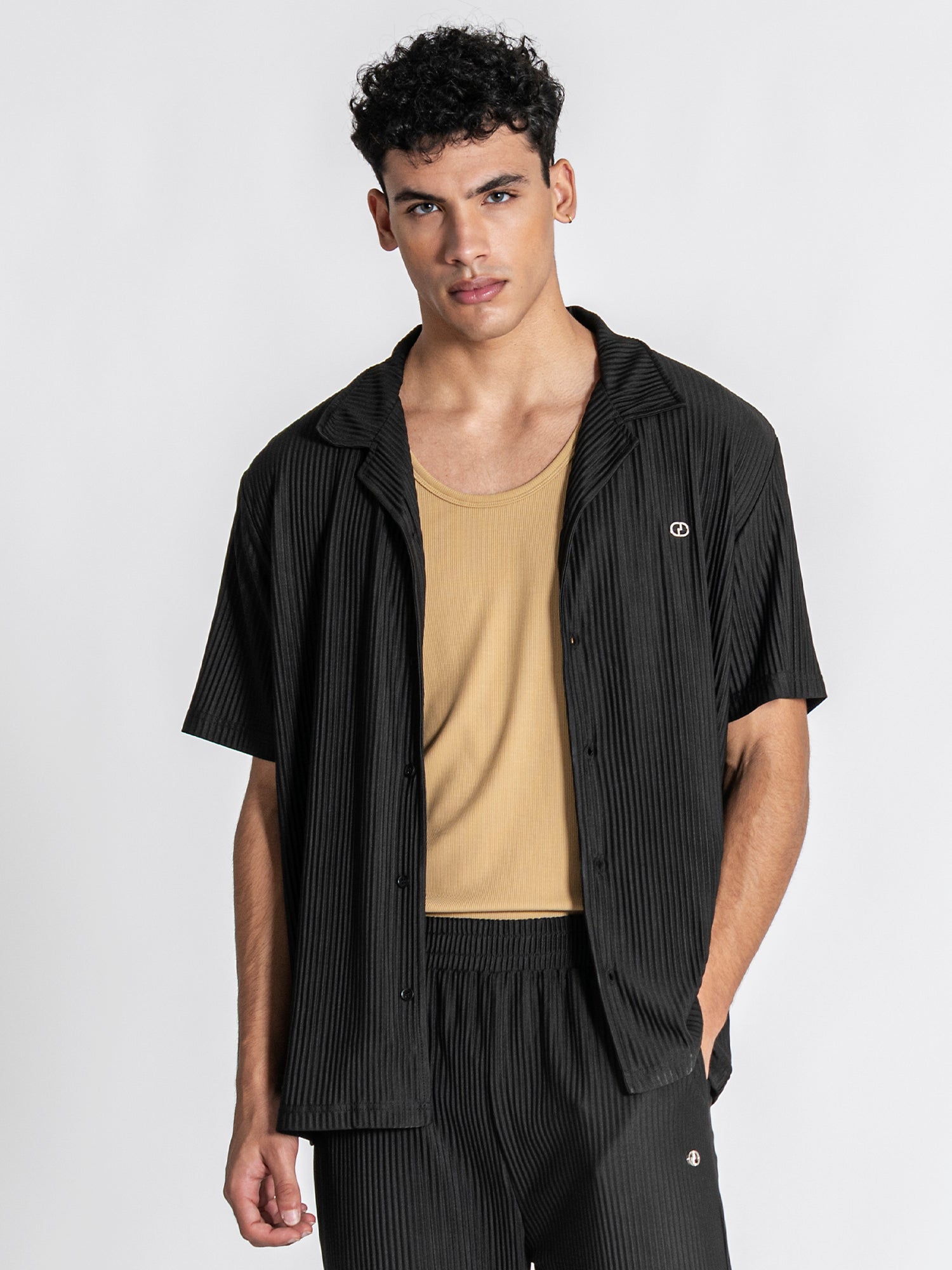 Black GG Cuban Shirt