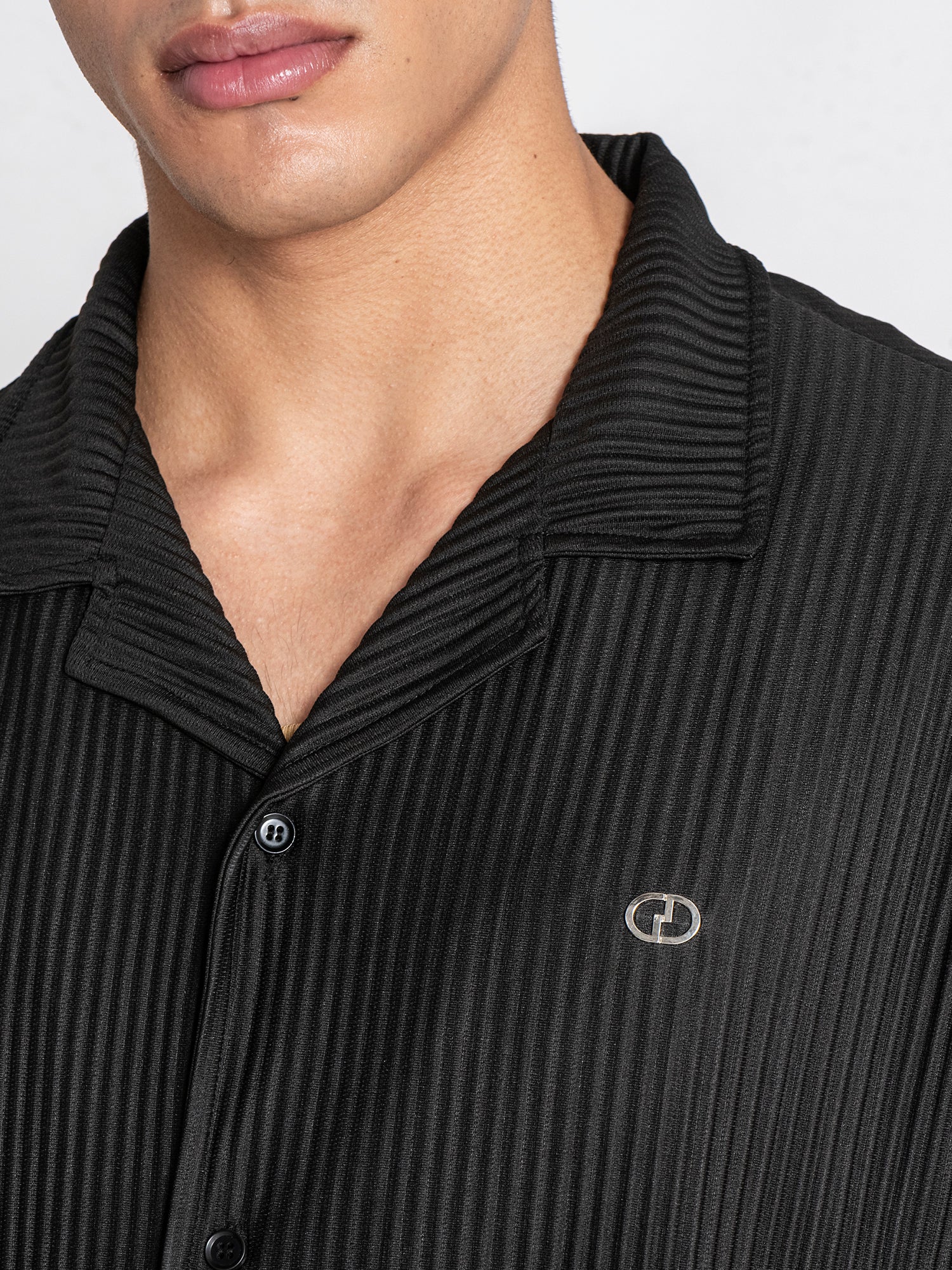 Black GG Cuban Shirt