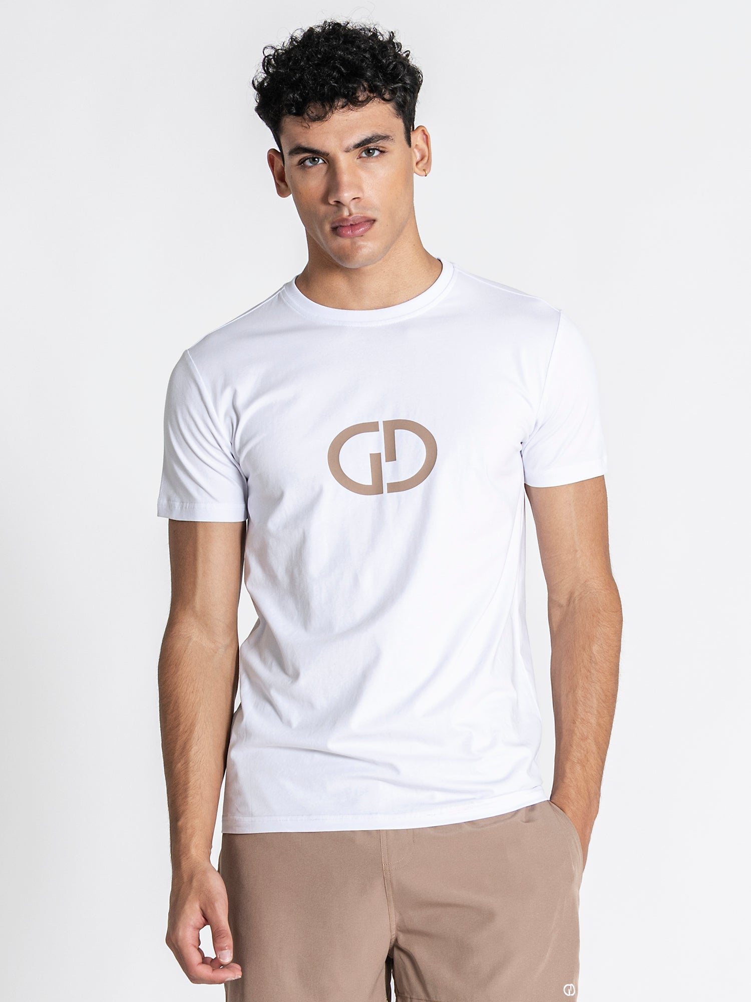 White GG Print Tee
