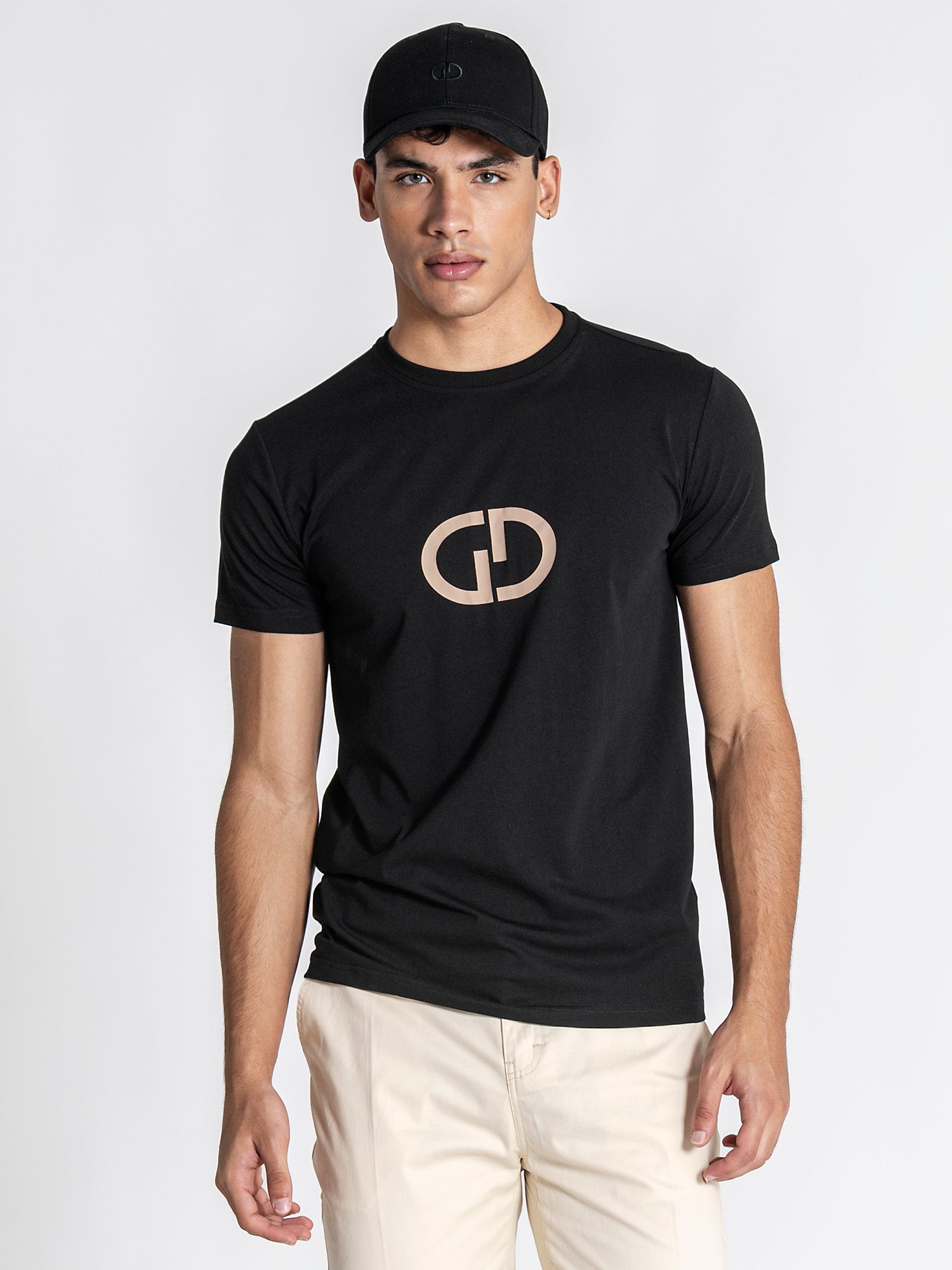 Black GG Print Tee