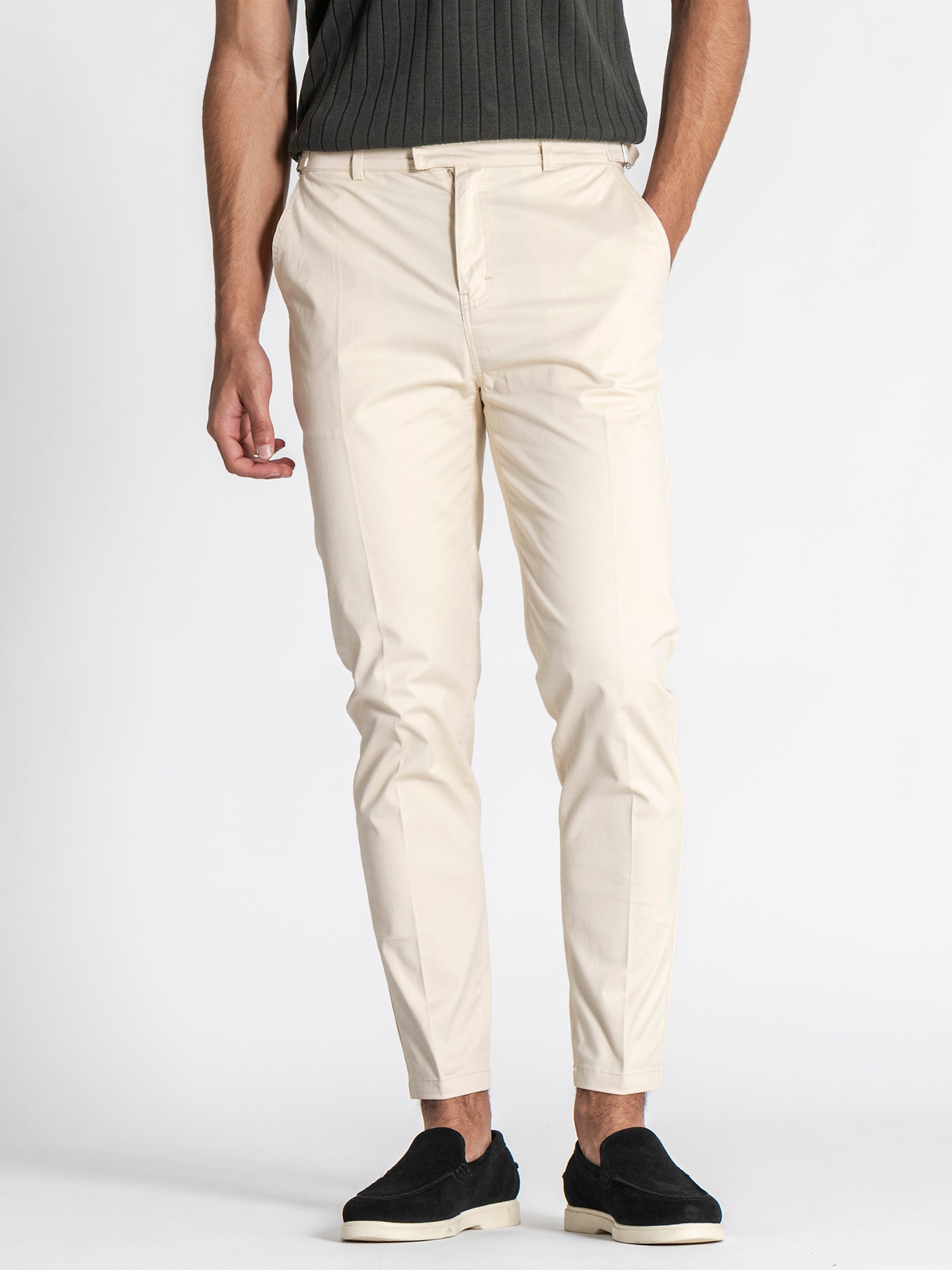 Beige Lock Chino Pants