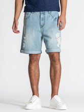 Light Blue Fray Denim Shorts