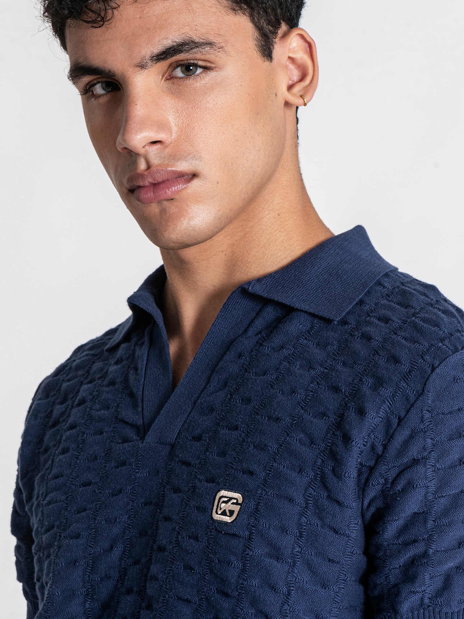 Navy Blue GK Knit Polo