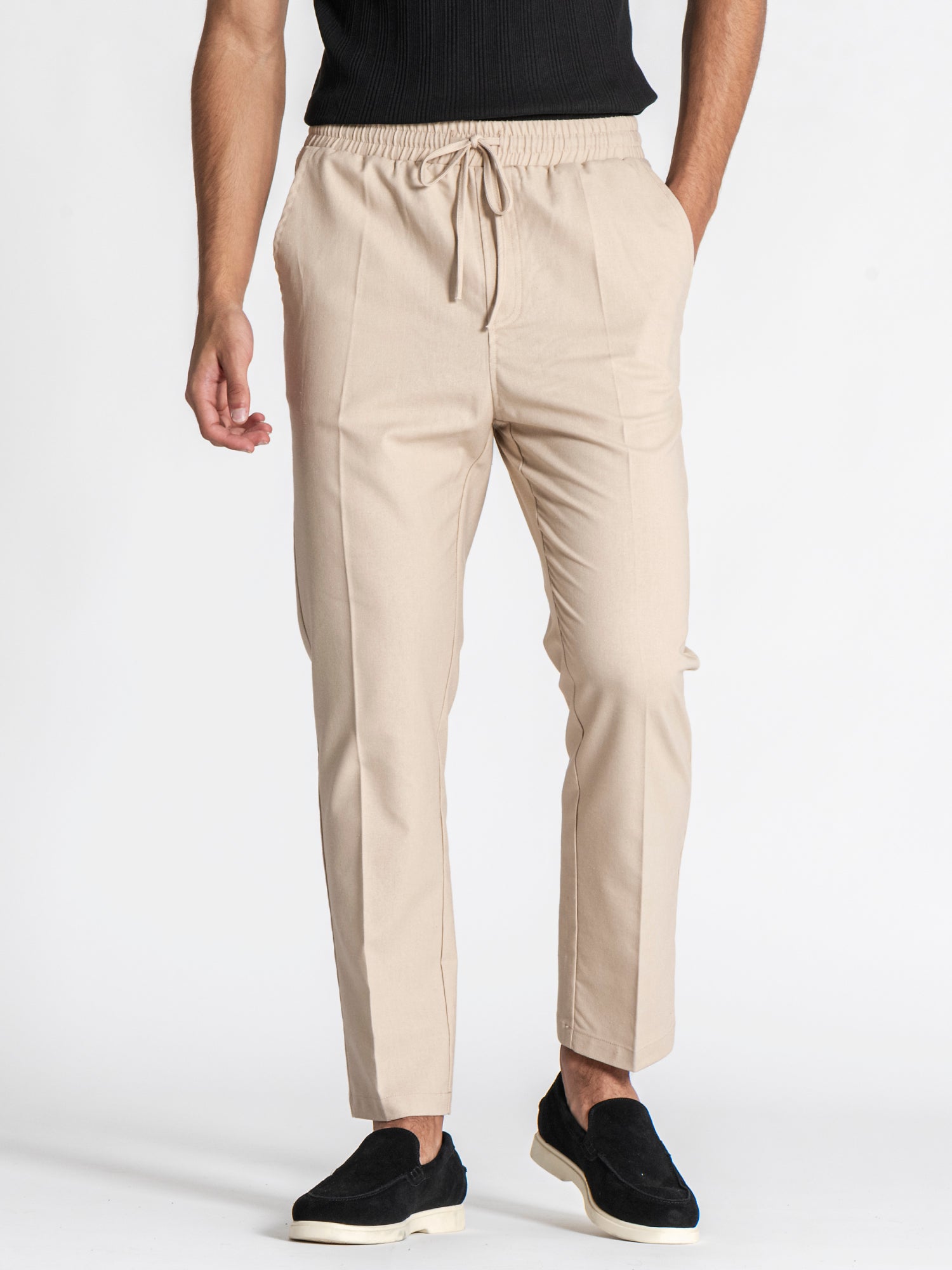 Beige GG Linen Pants