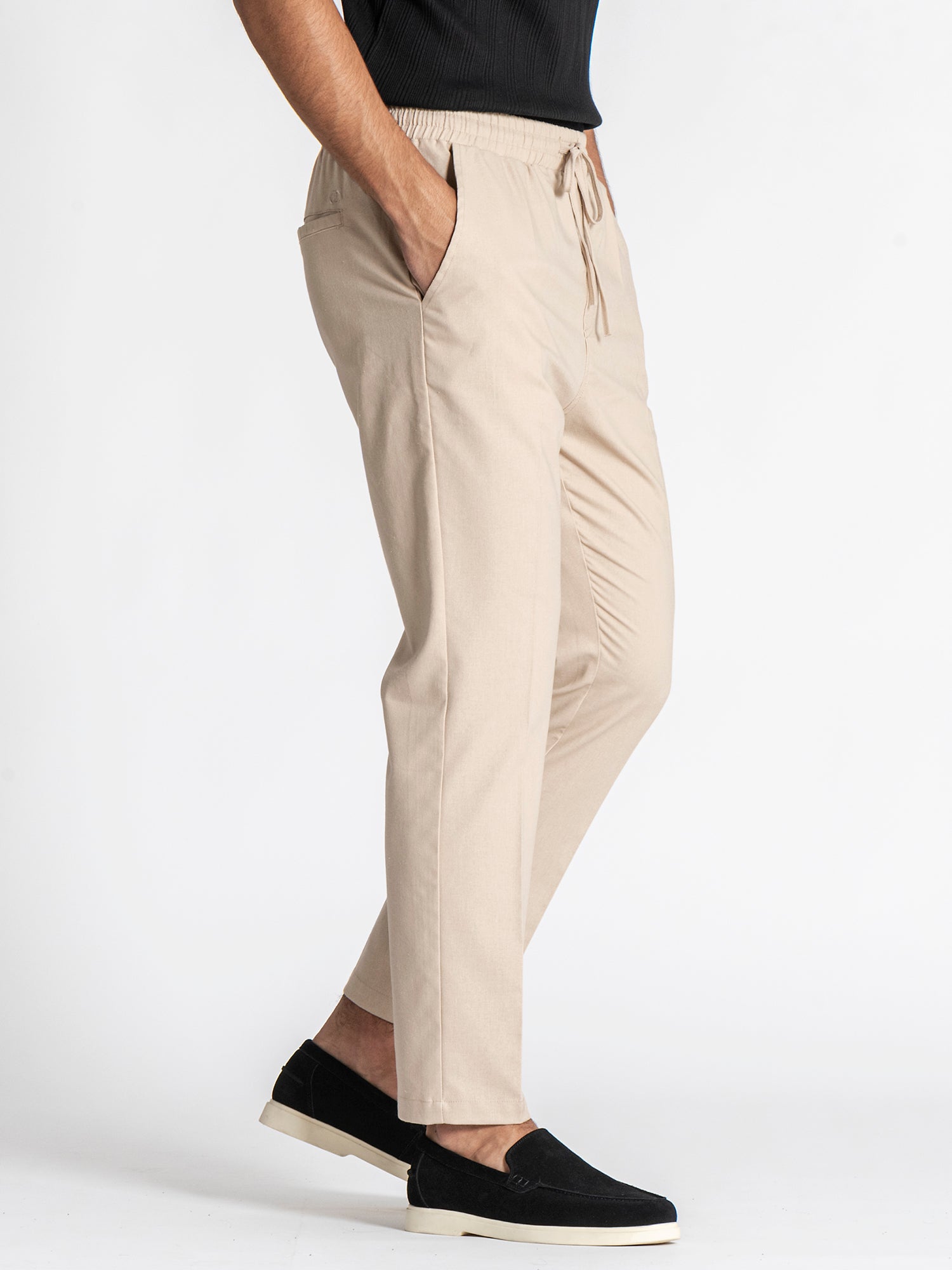 Beige GG Linen Pants