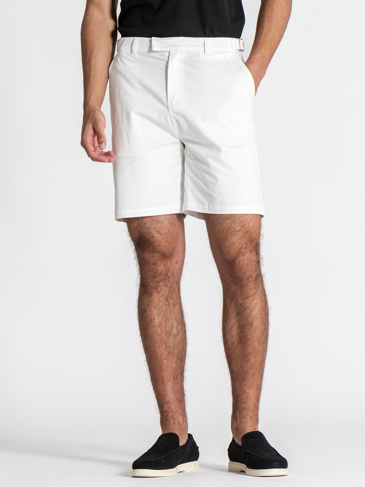 White Lock Chino Shorts