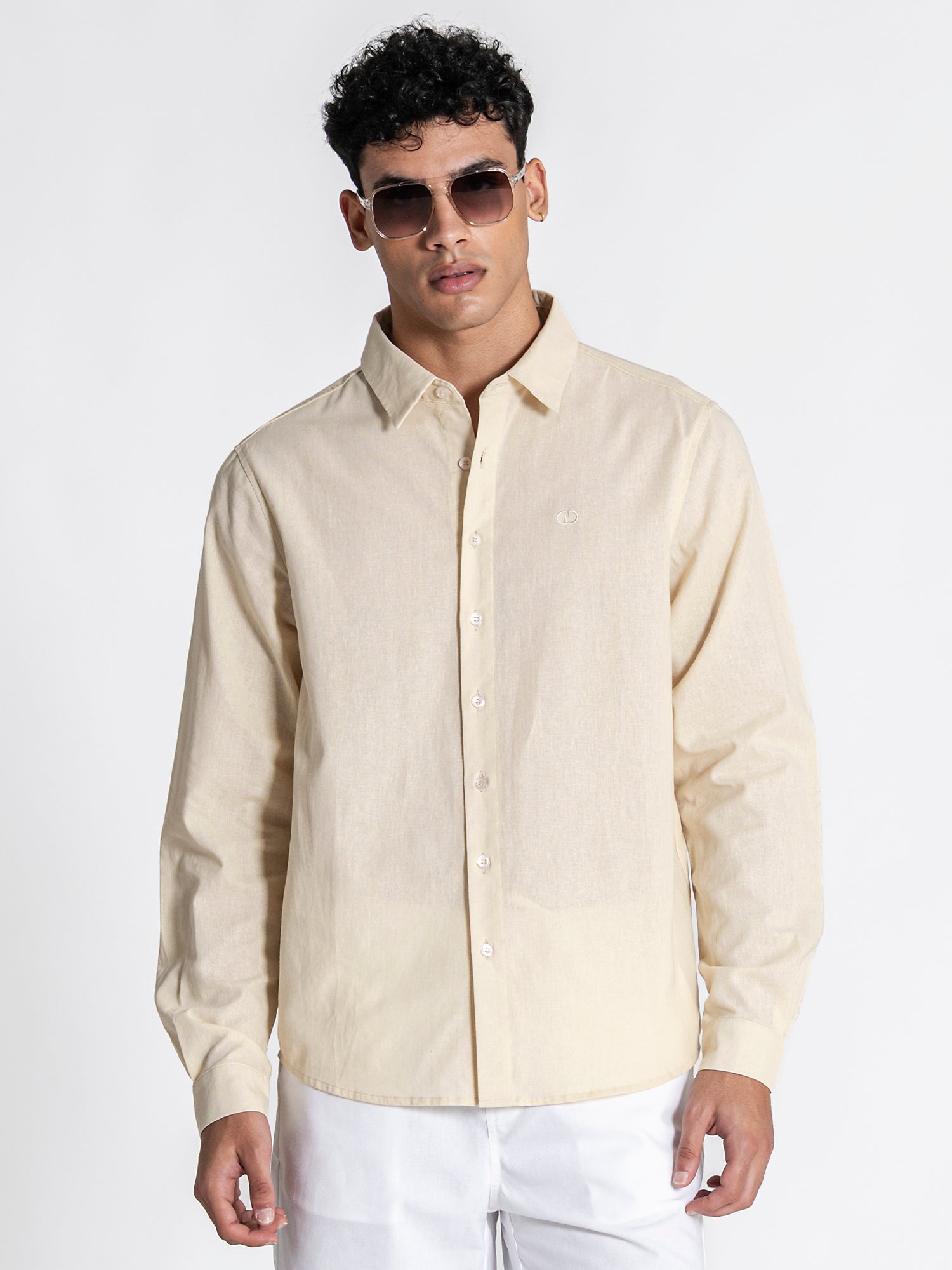 Beige GG Linen Shirt