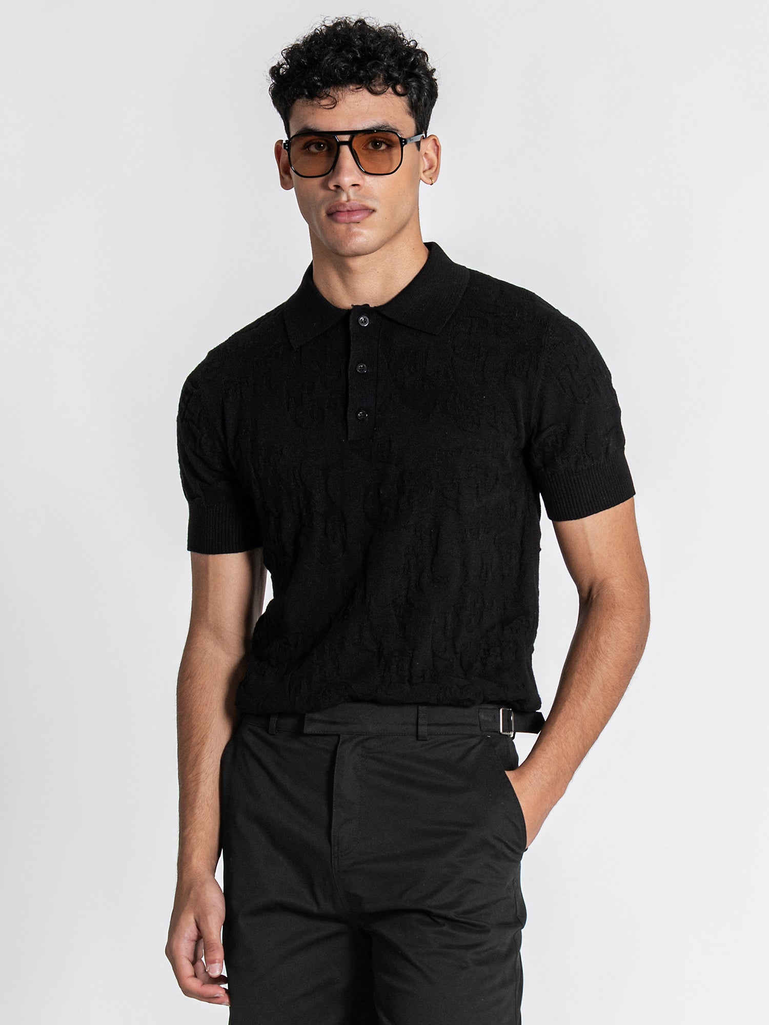 Black Majestic Knit Polo