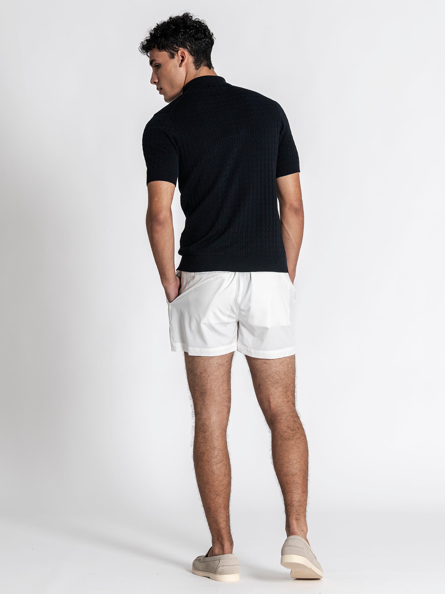 Navy Blue GG Knit Polo