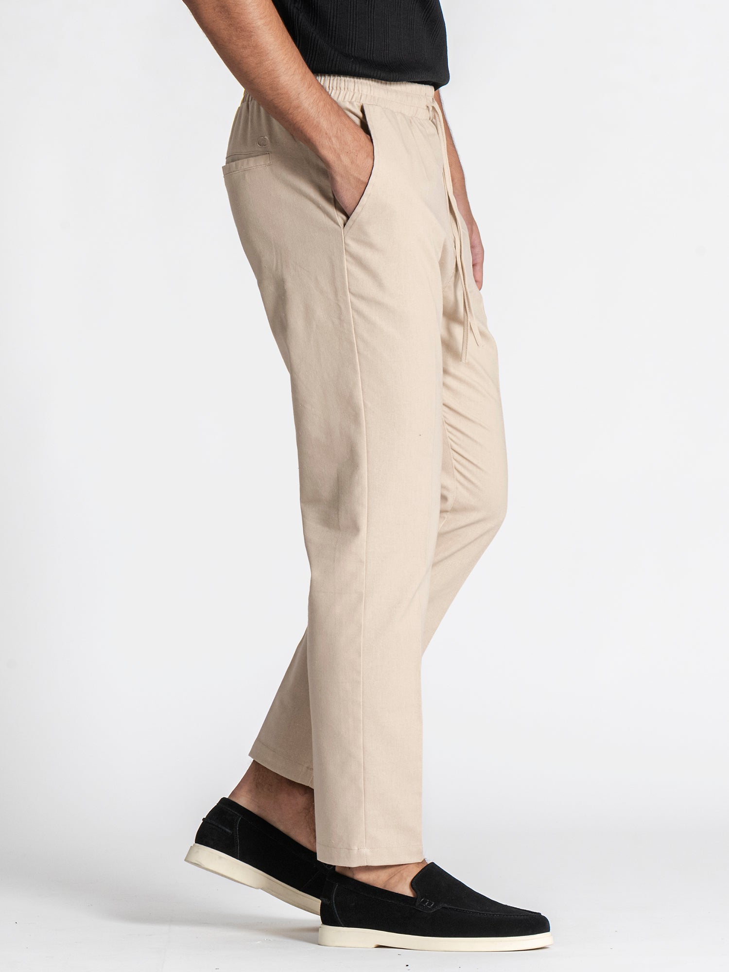 Beige GG Linen Pants