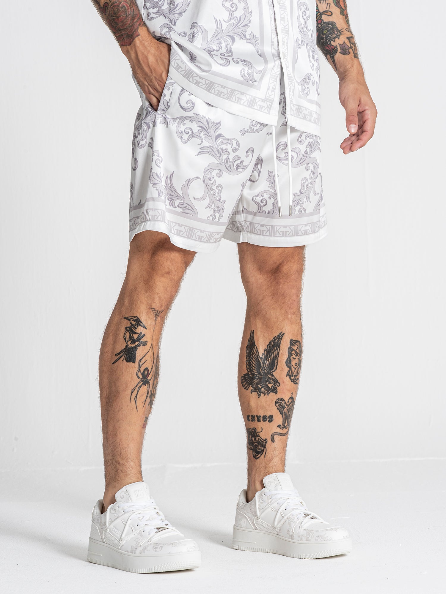 White Majestic Satin Shorts
