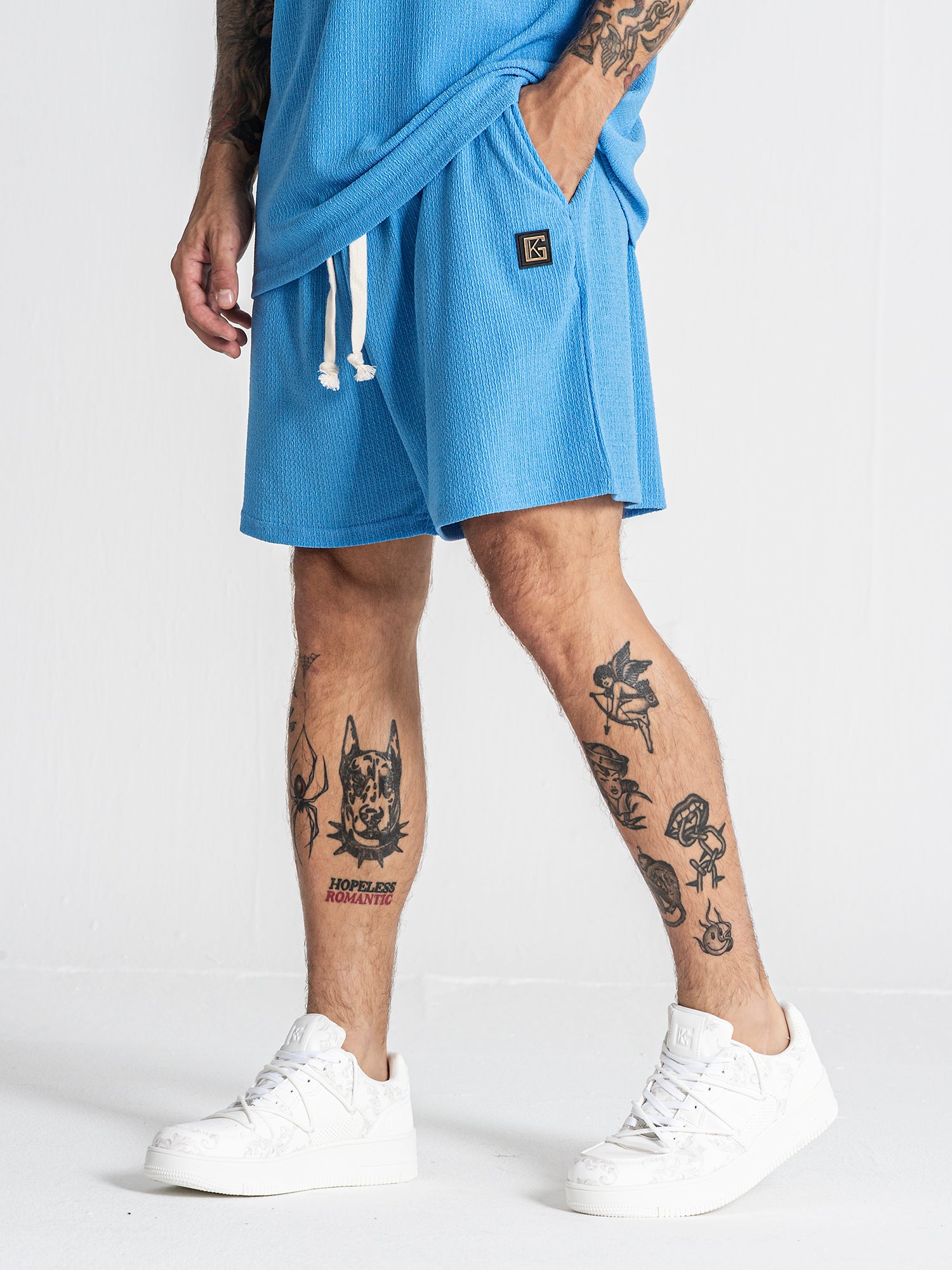 Light Blue Texture Shorts