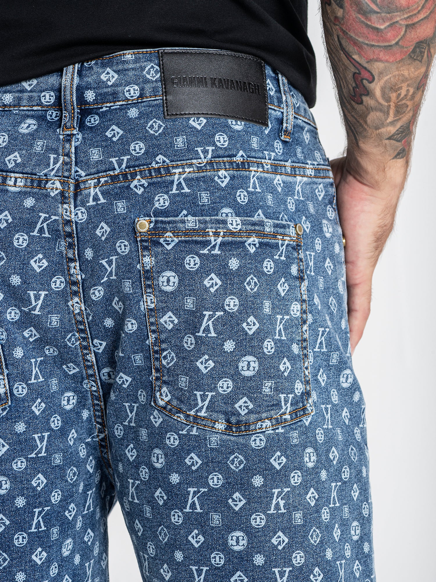 Blue Monogram Denim Shorts
