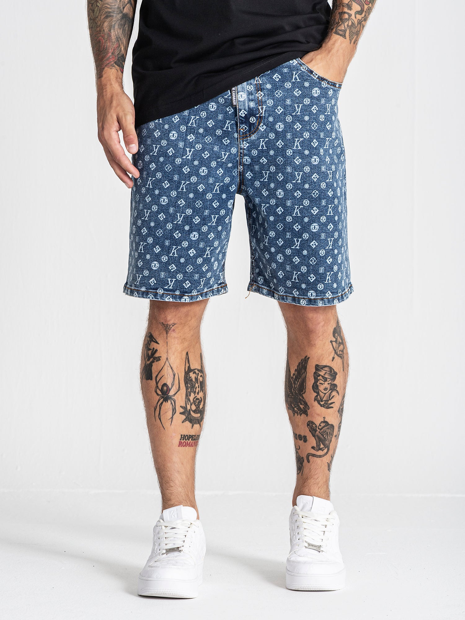 Blue Monogram Denim Shorts