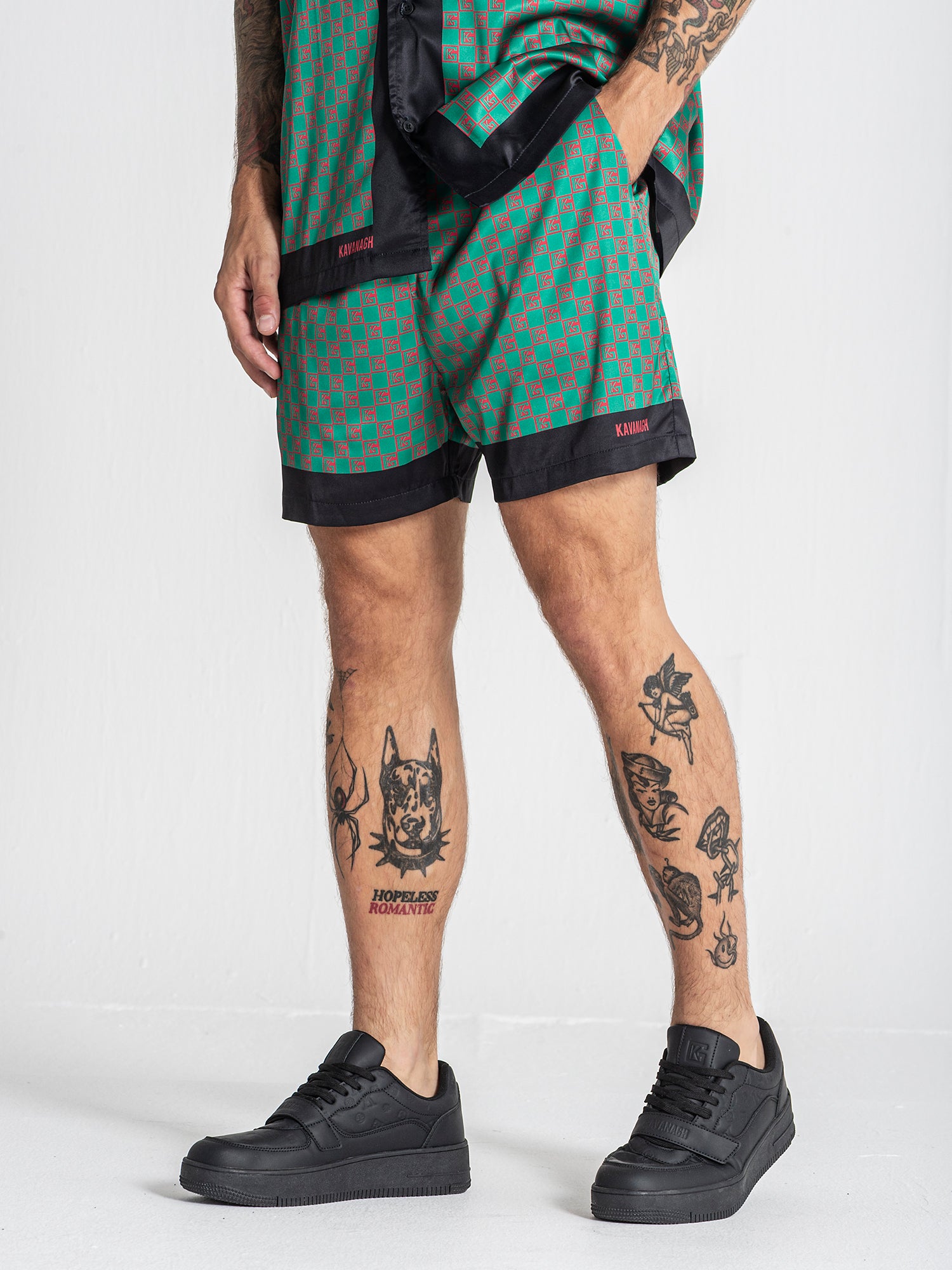 Green GK Mania Satin Shorts