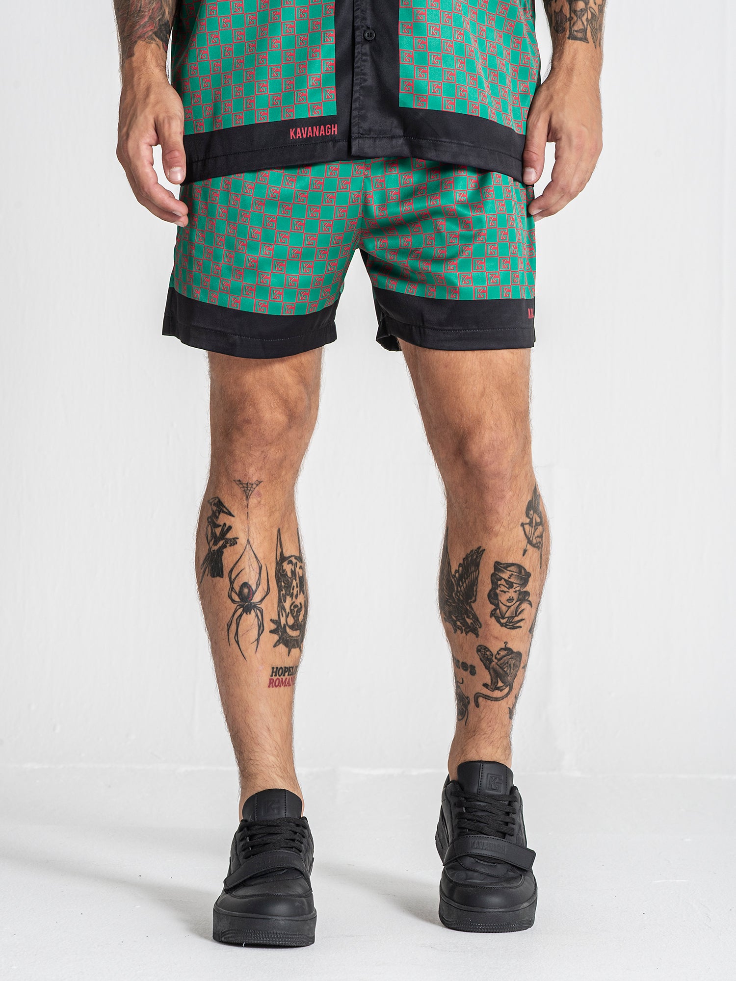 Green GK Mania Satin Shorts
