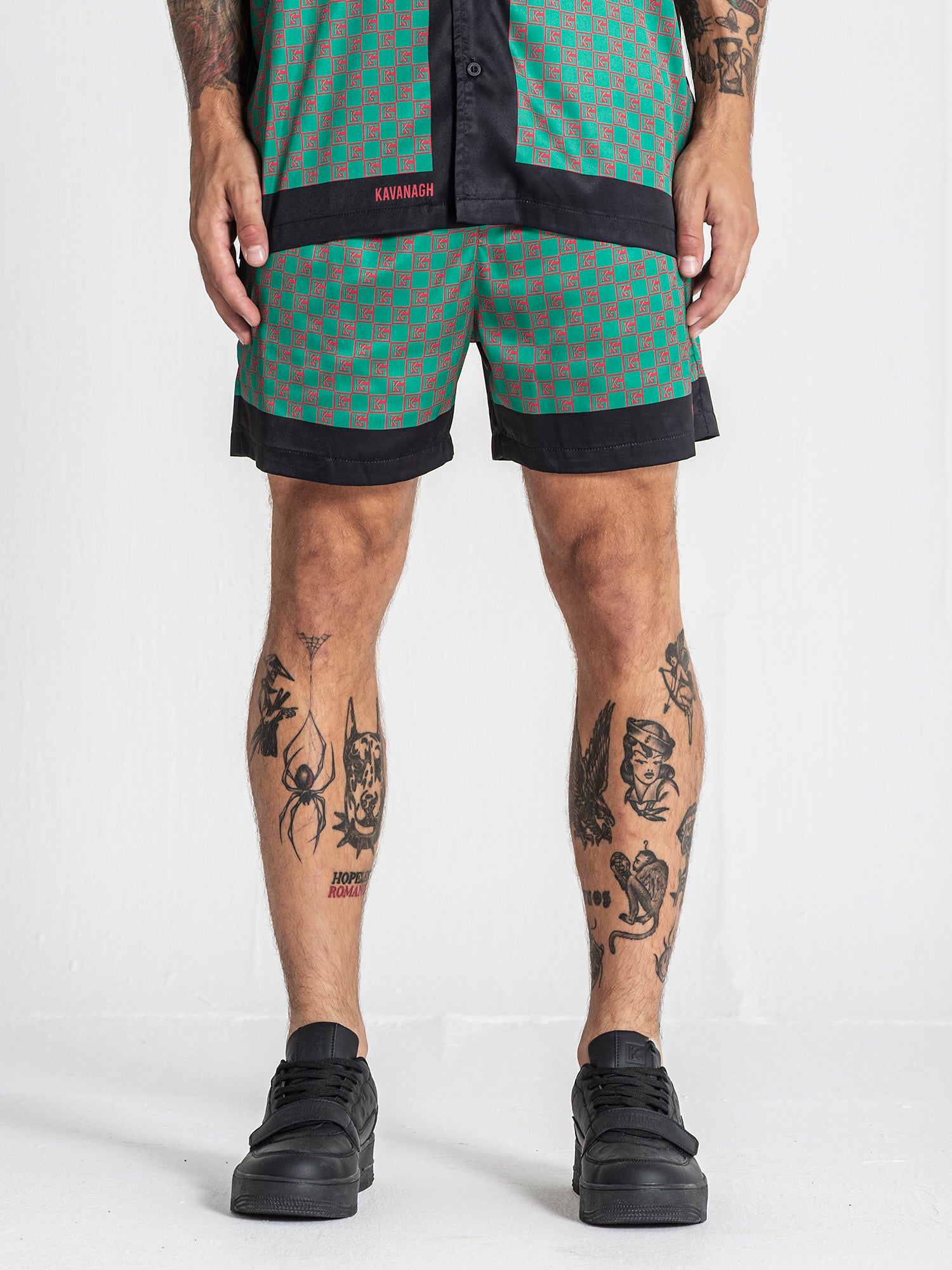 Green GK Mania Satin Shorts