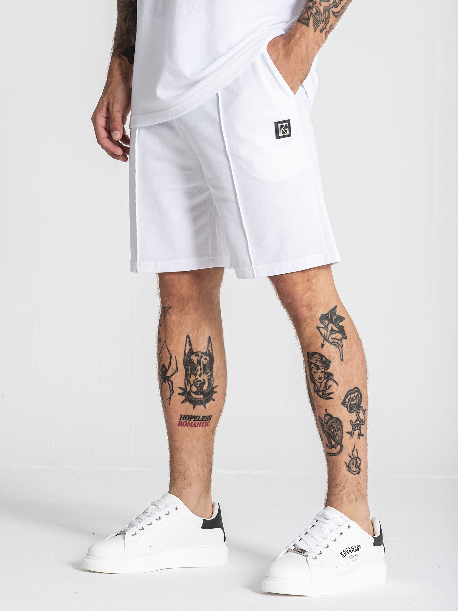 White GK Piquet Shorts