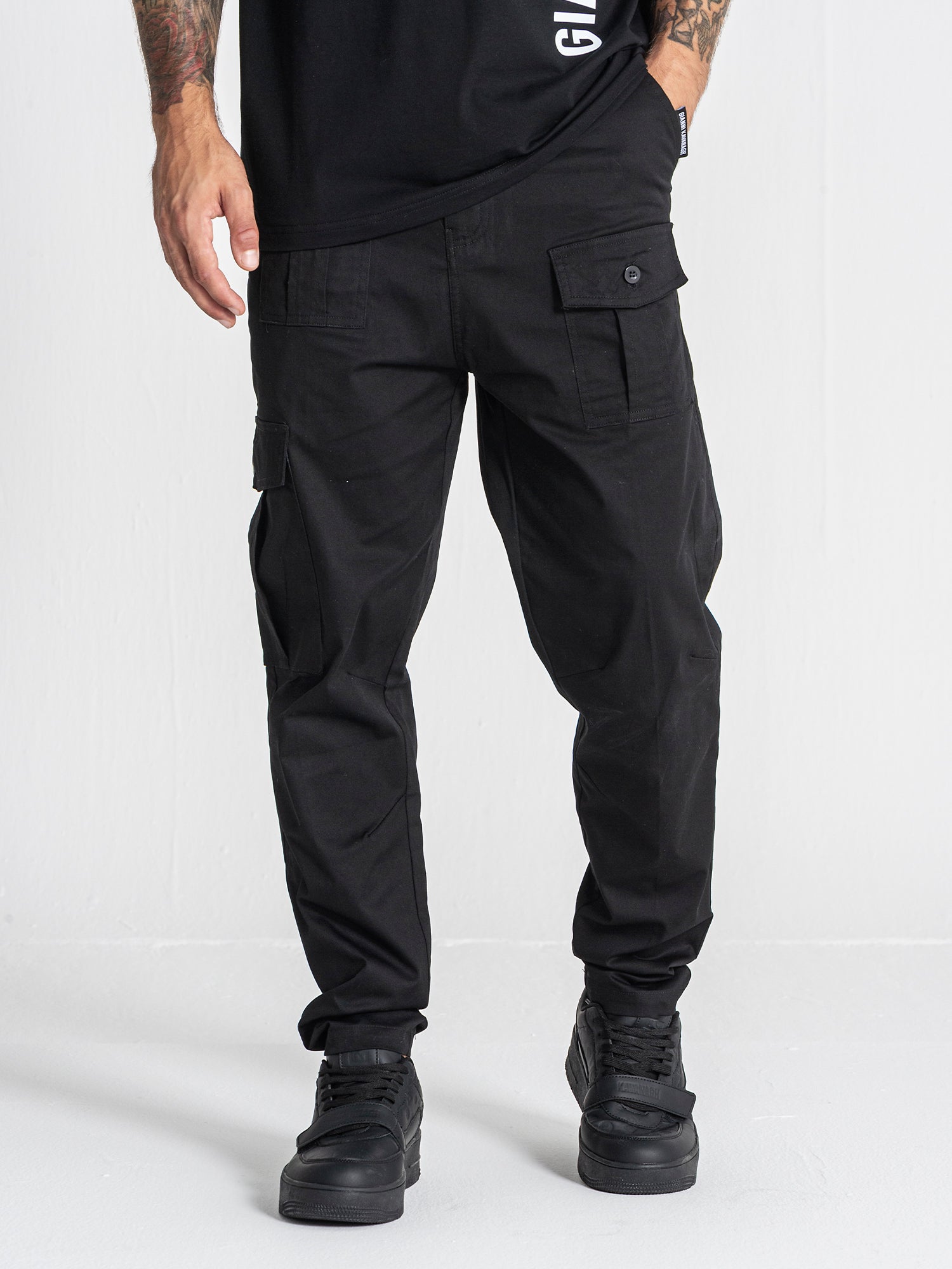 Black Cargo Chino Pants