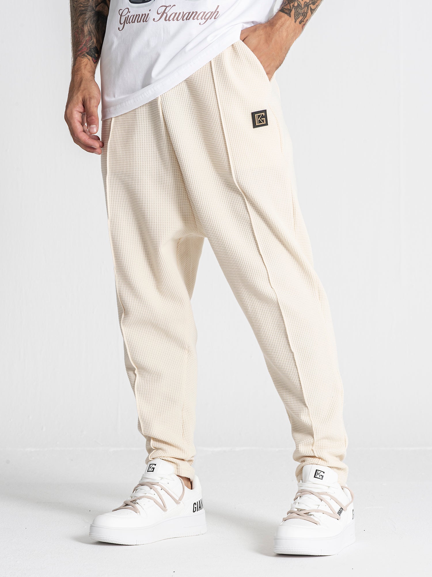 Beige Texture Pants