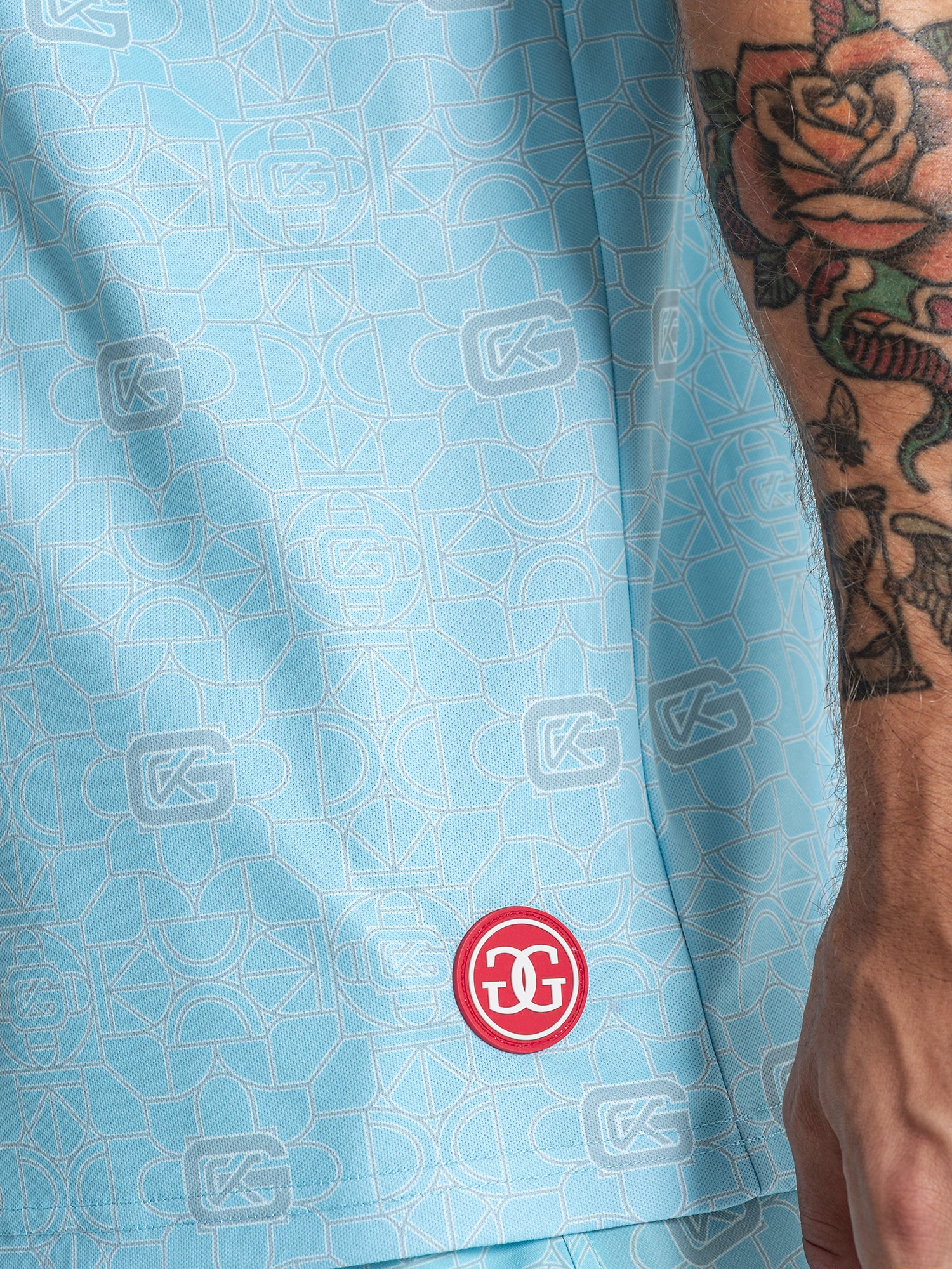 Light Blue Tiled Polo