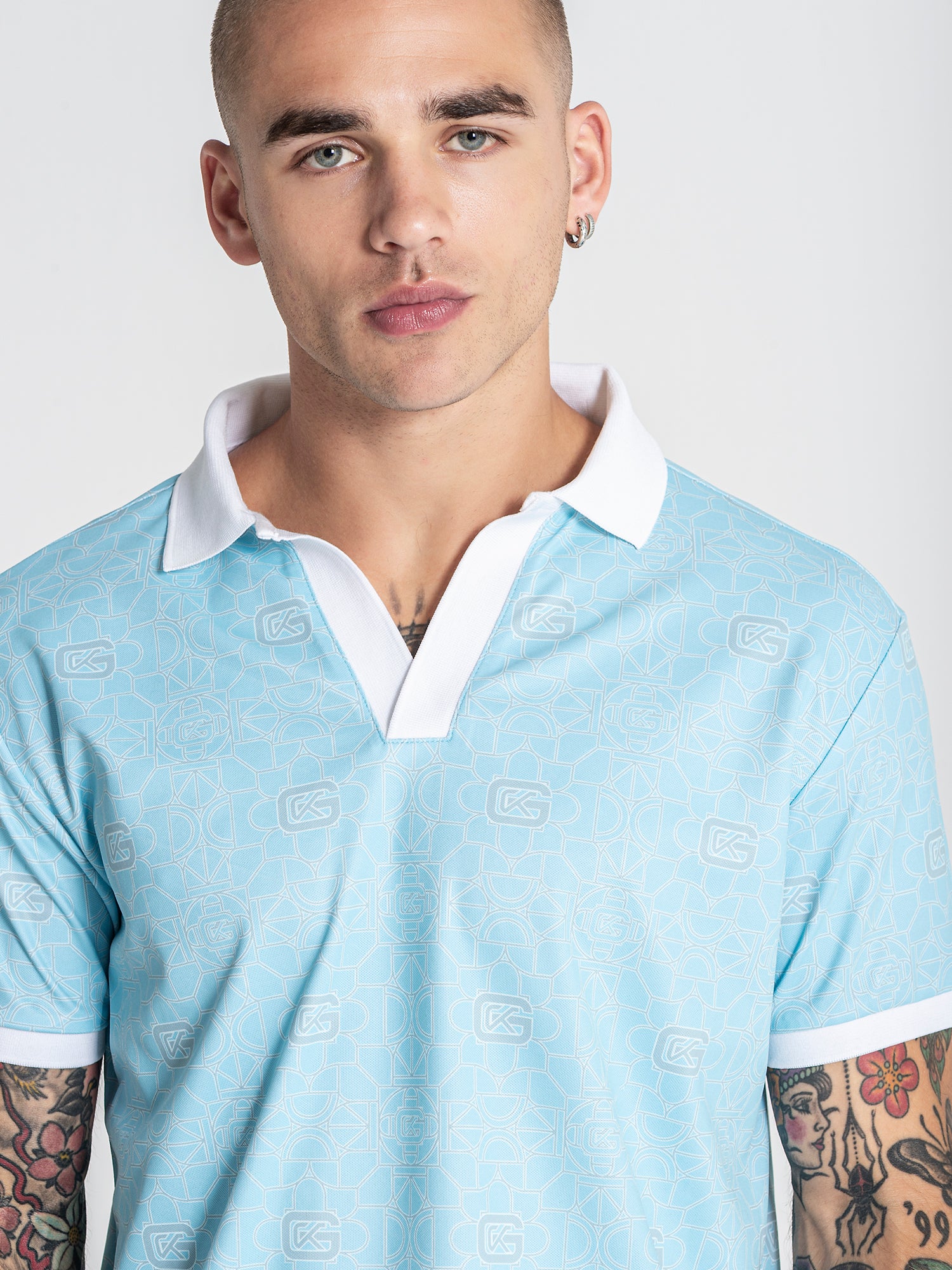 Light Blue Tiled Polo