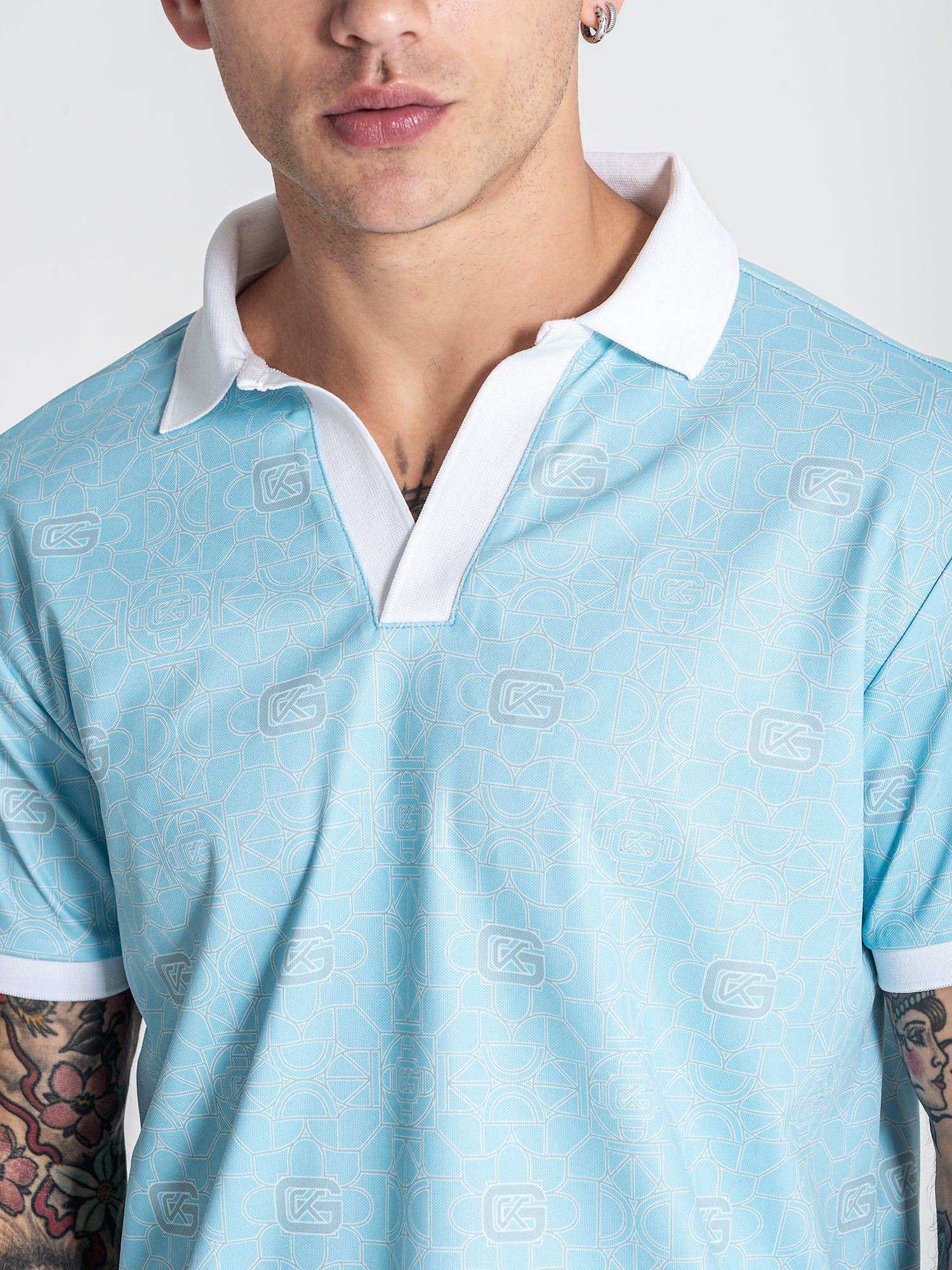 Light Blue Tiled Polo