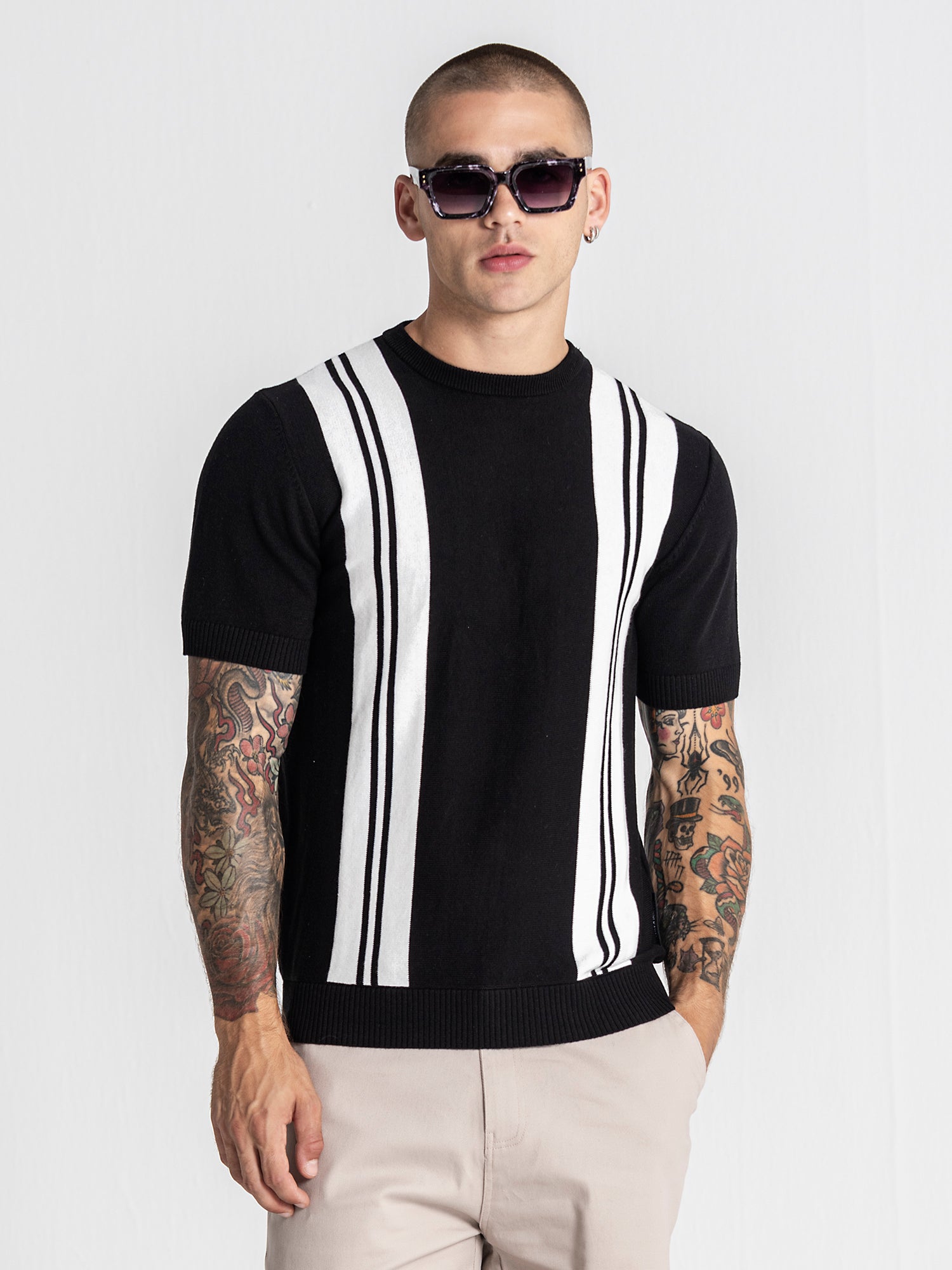 Black Tower Knit Tee