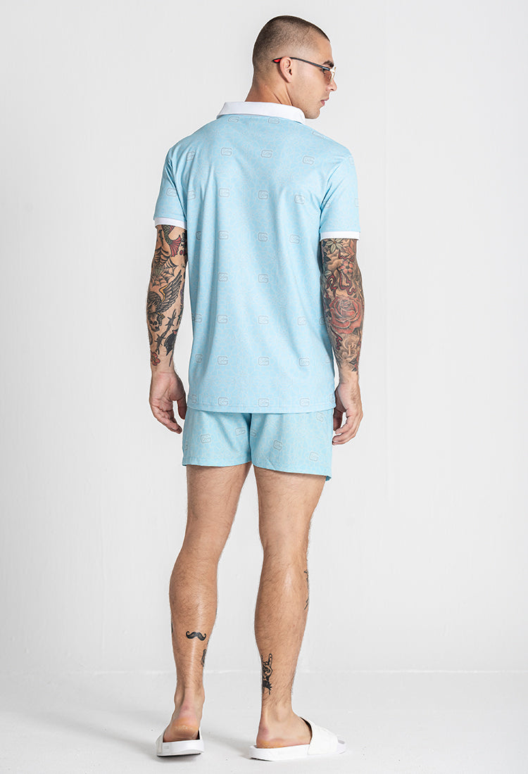 Light Blue Tiled Polo