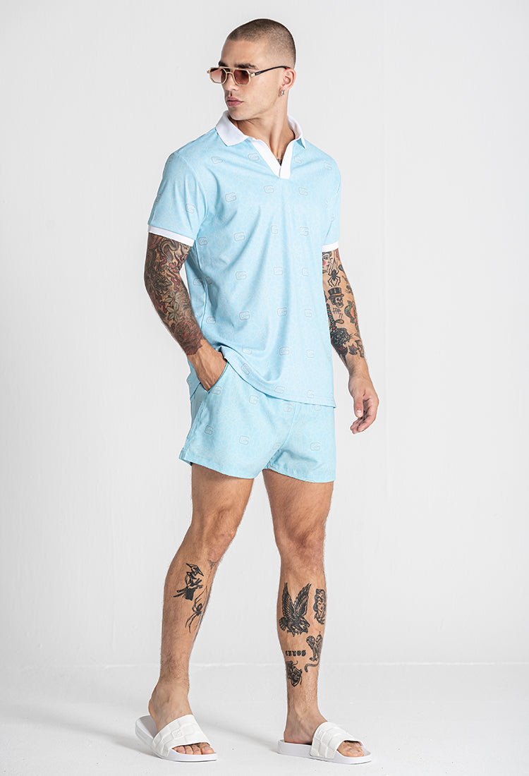 Light Blue Tiled Polo