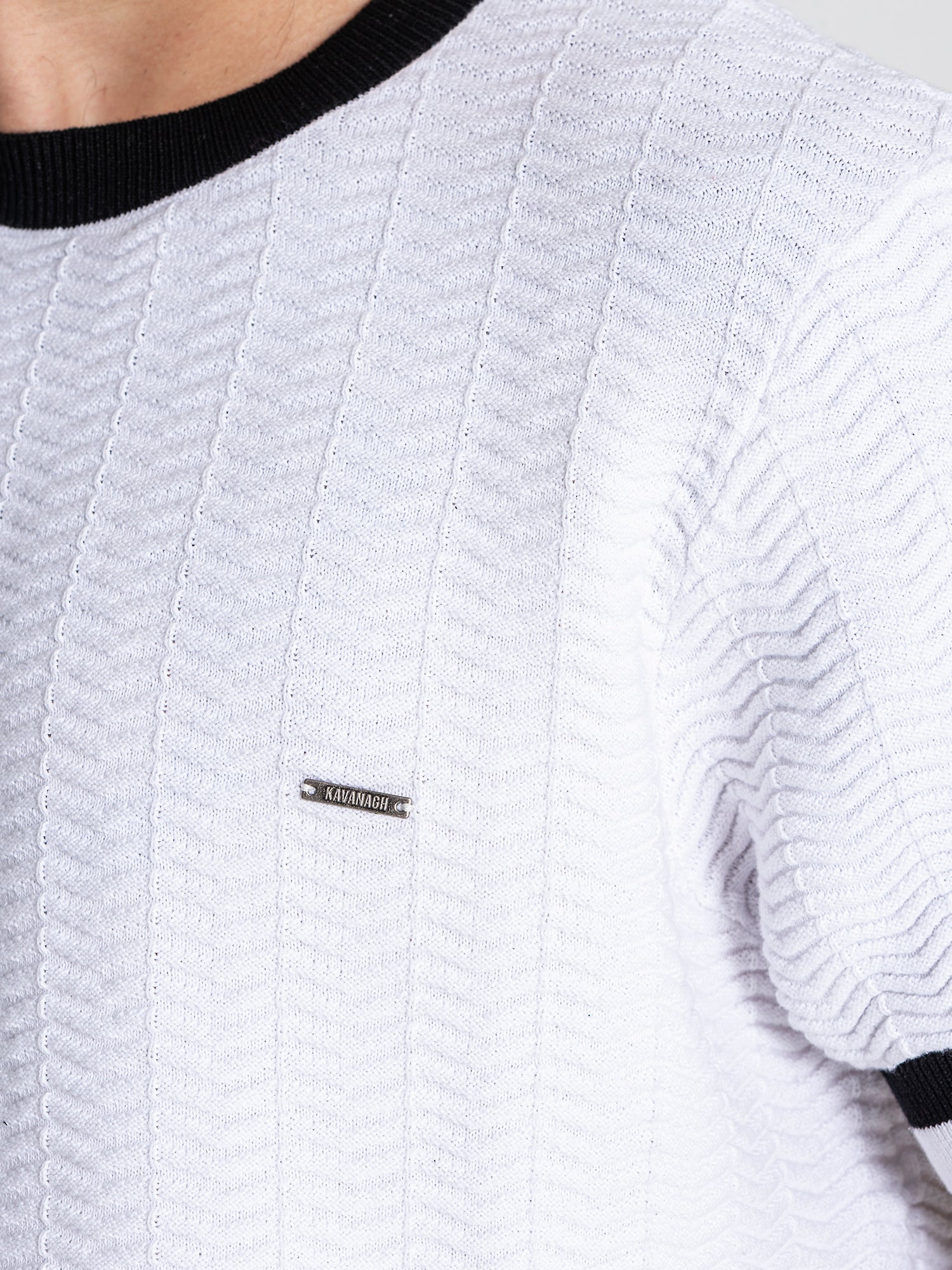 White Edge Knit Tee