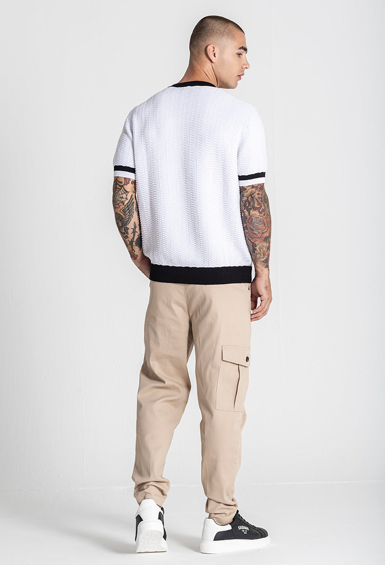 White Edge Knit Tee