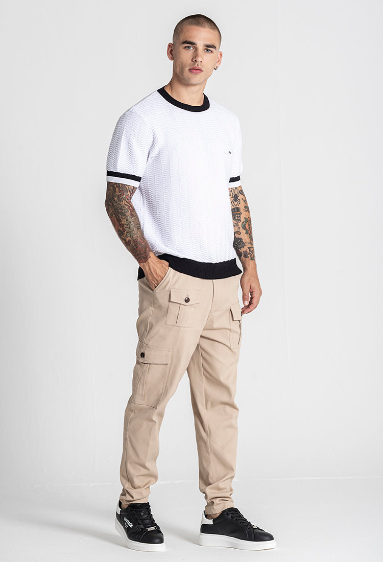 White Edge Knit Tee
