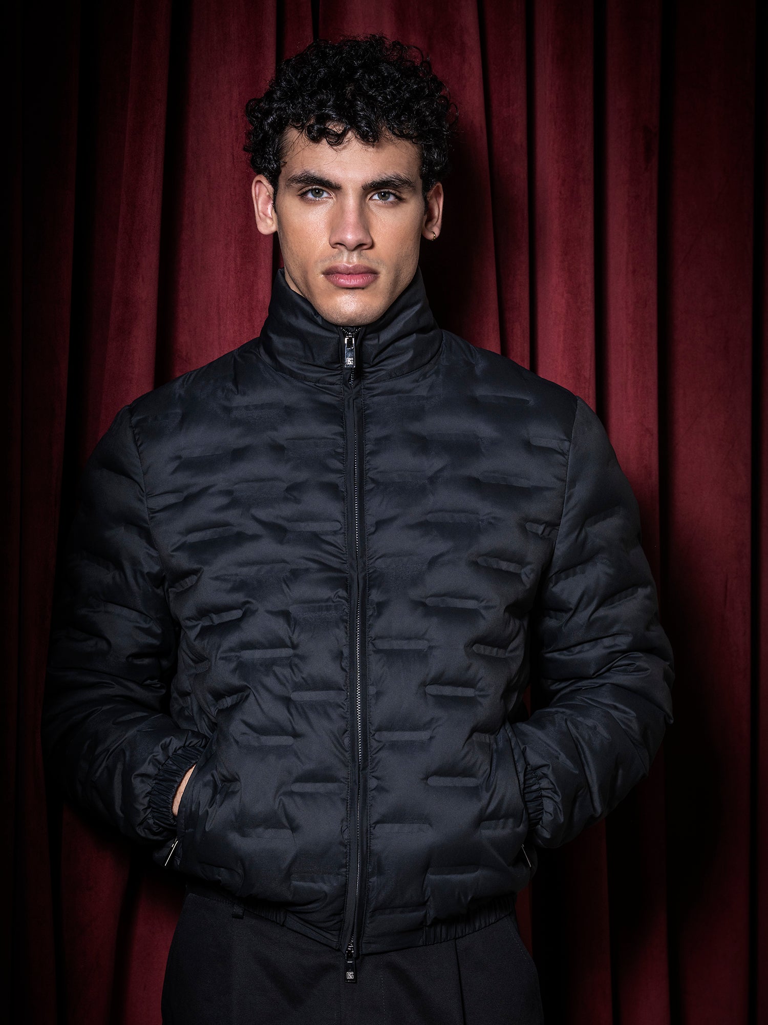 Black Code Puffer Jacket