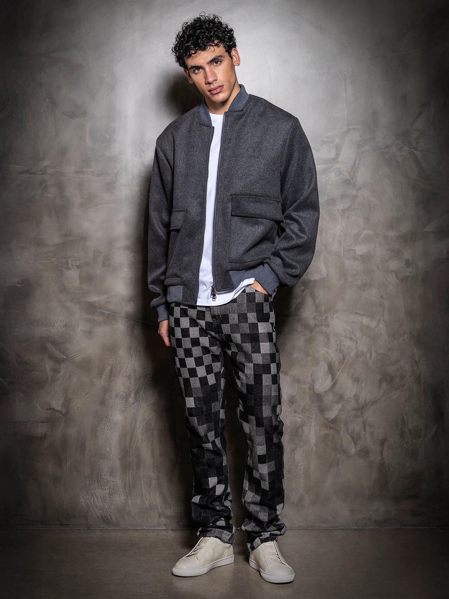 Grey Soft Core Bomber Jacket