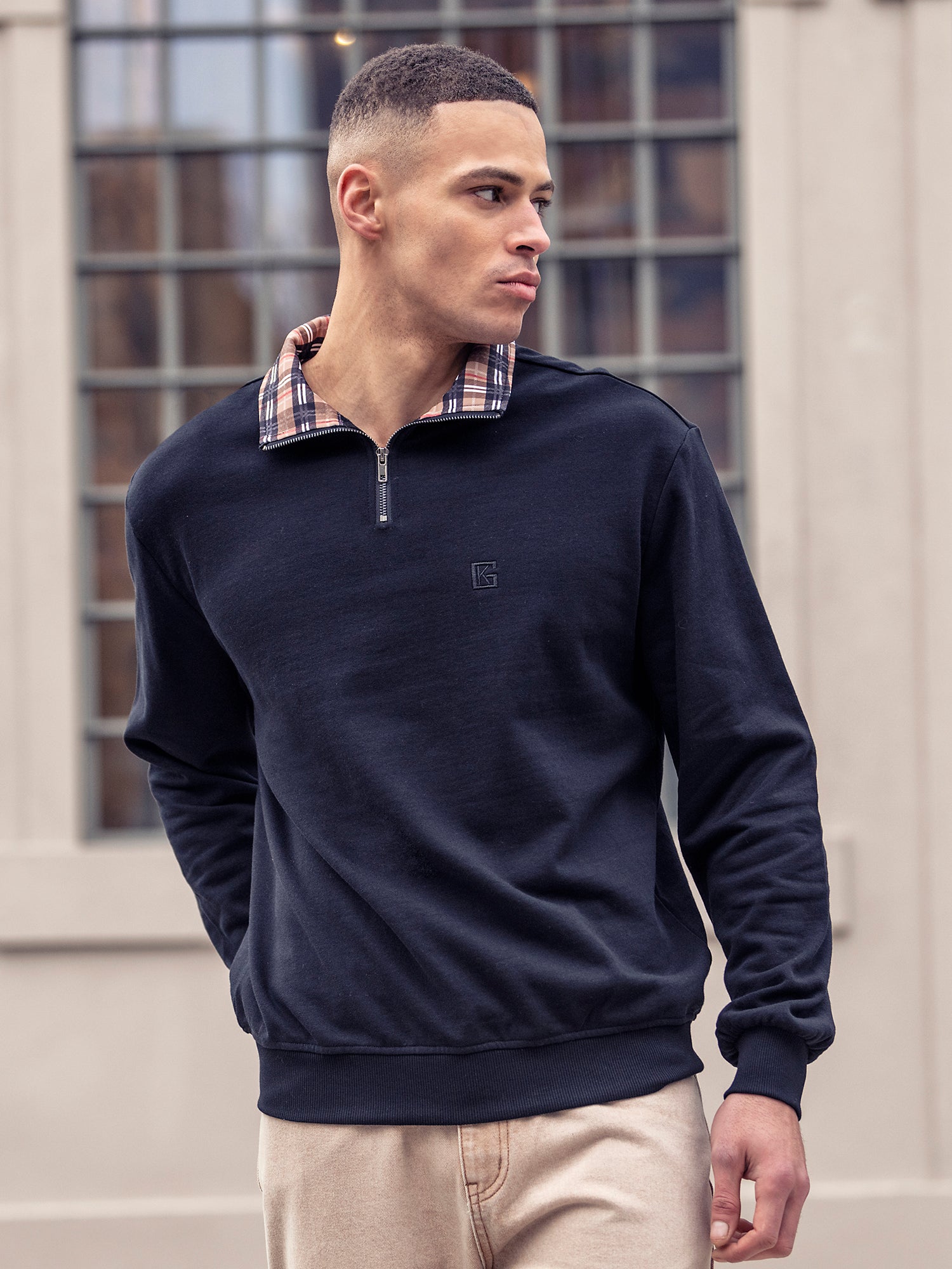 Black British Zip Sweat