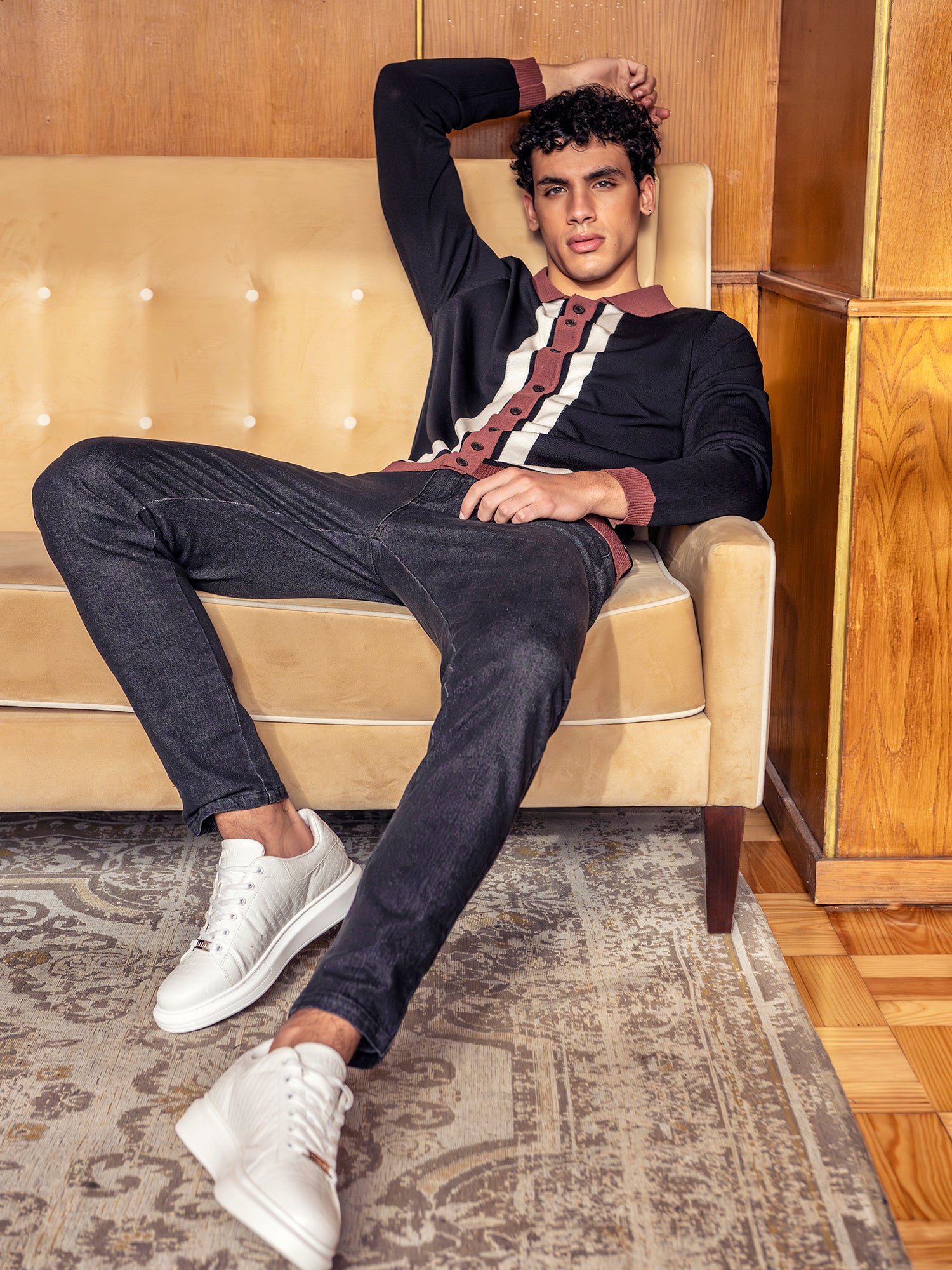 Black Frame Knit Shirt