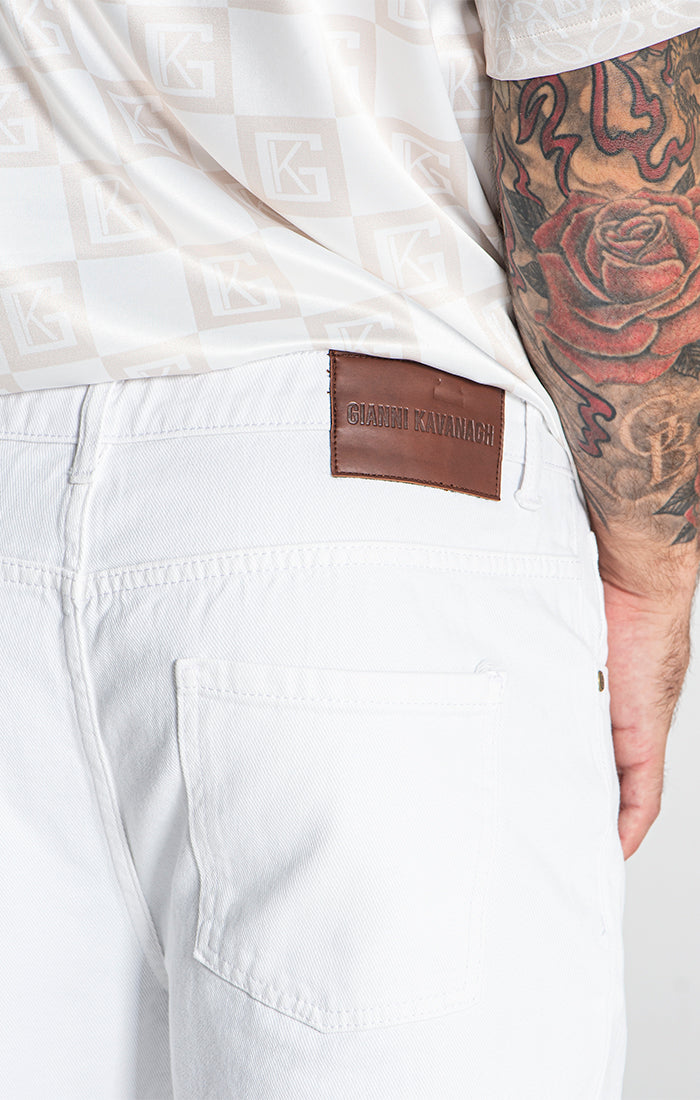White Straight-Leg Jeans