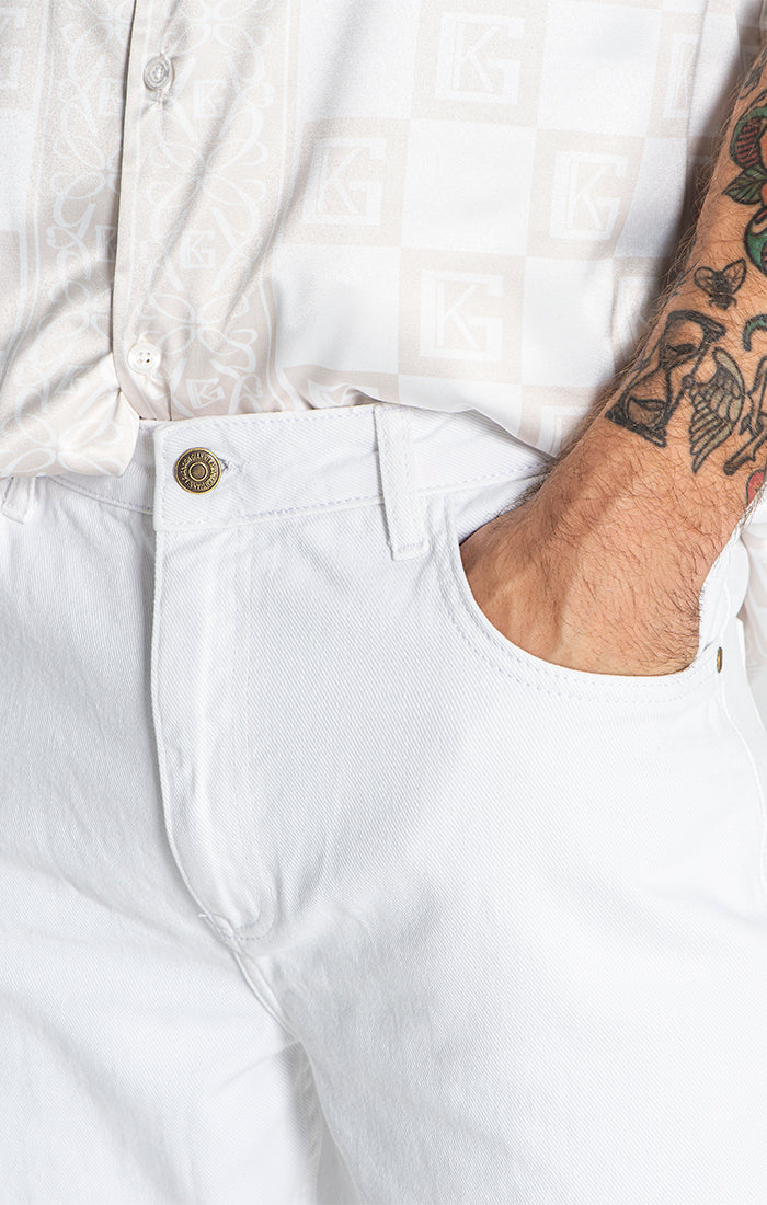 White Straight-Leg Jeans