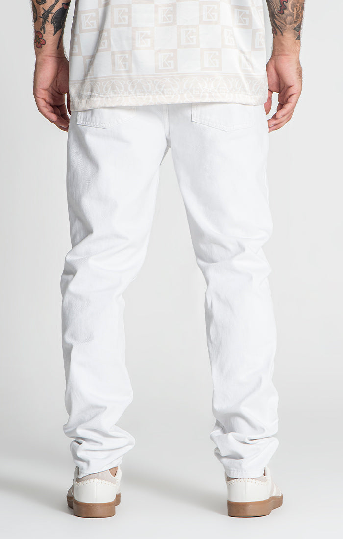 White Straight-Leg Jeans