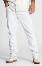 White Straight-Leg Jeans